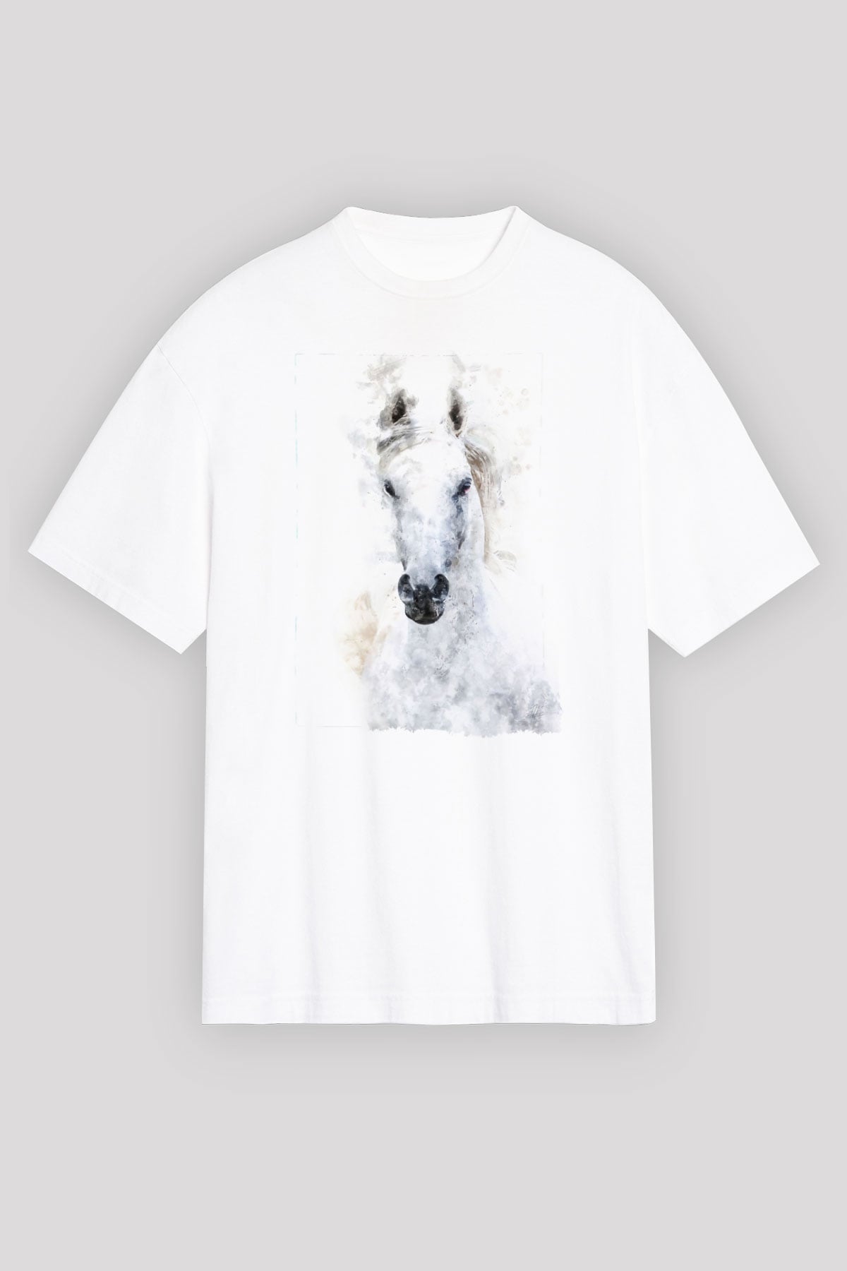 At Beyaz Unisex Tişört T-Shirt - TişörtFabrikası