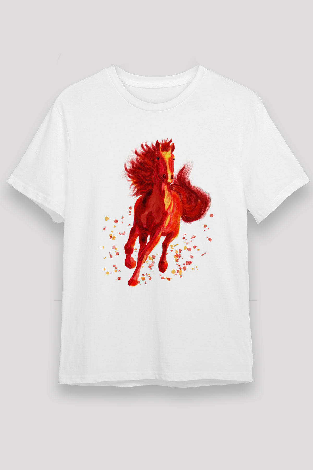 At Beyaz Unisex Tişört T-Shirt - TişörtFabrikası