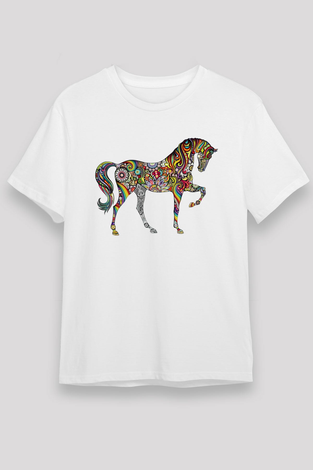 At Beyaz Unisex Tişört T-Shirt - TişörtFabrikası