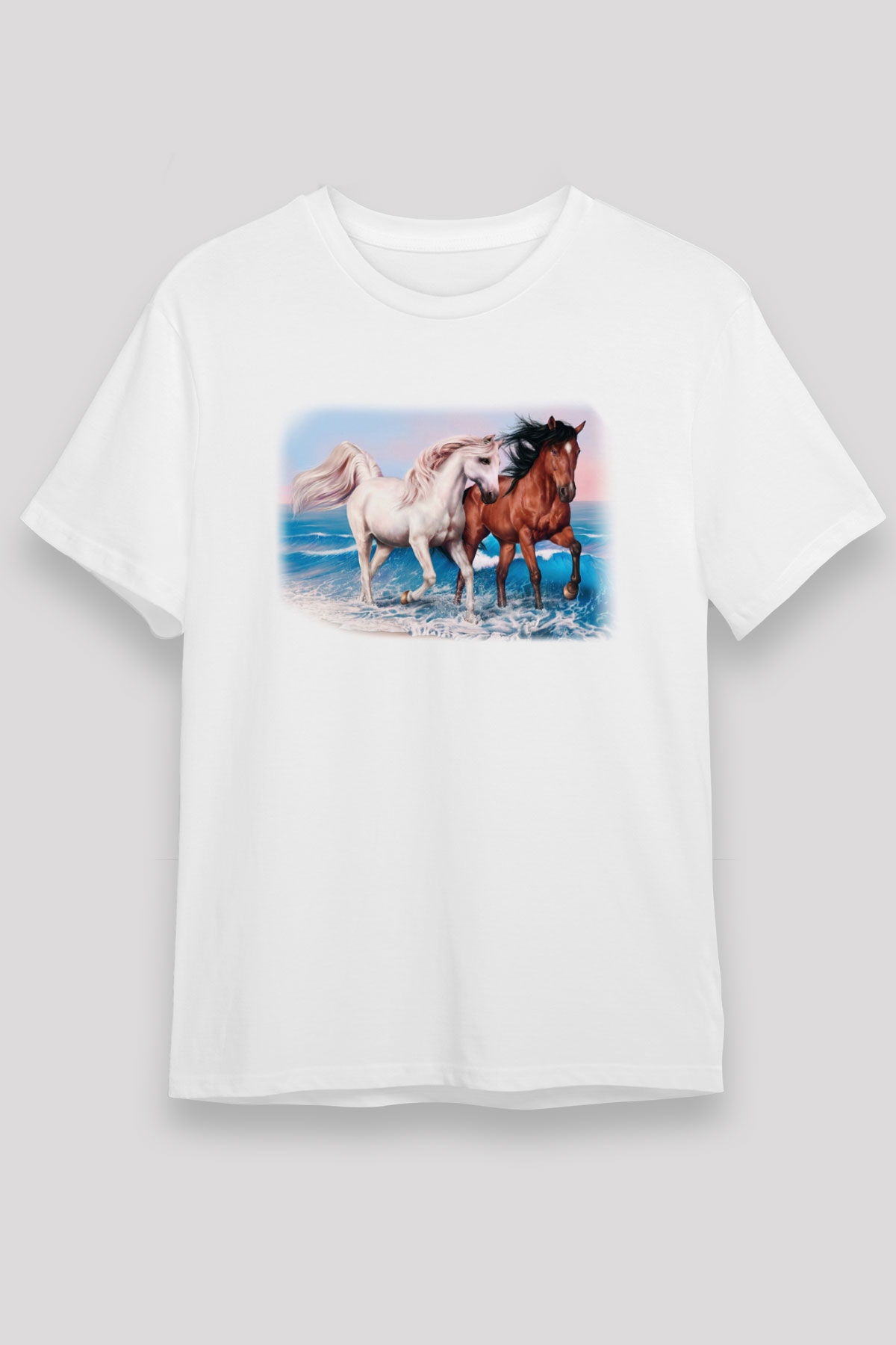 At Beyaz Unisex Tişört T-Shirt - TişörtFabrikası