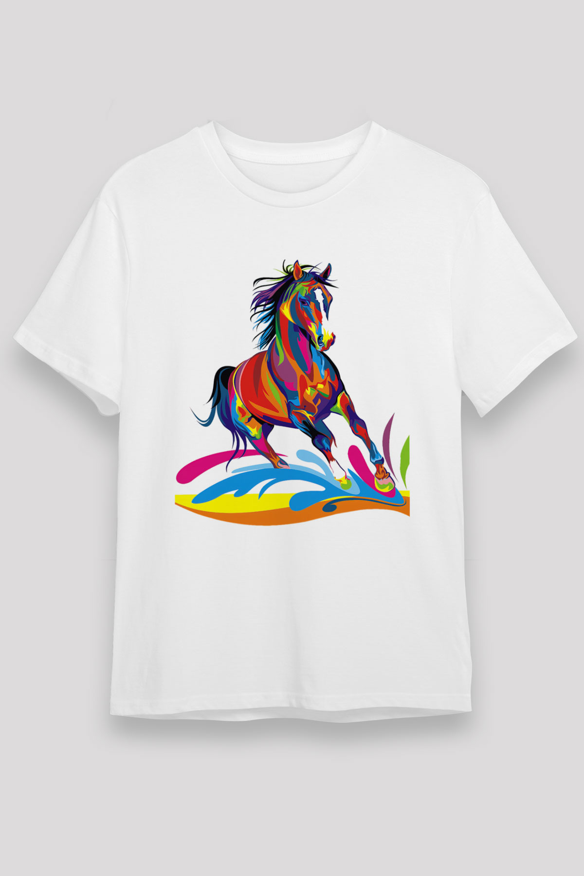 At Beyaz Unisex Tişört T-Shirt - TişörtFabrikası