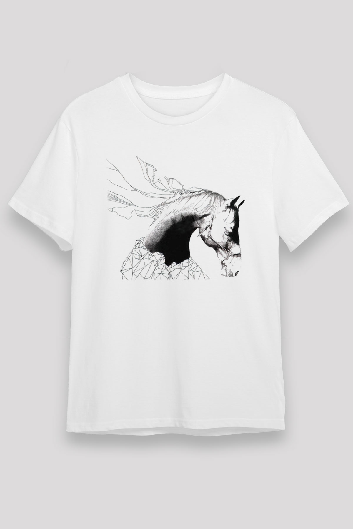 At Beyaz Unisex Tişört T-Shirt - TişörtFabrikası