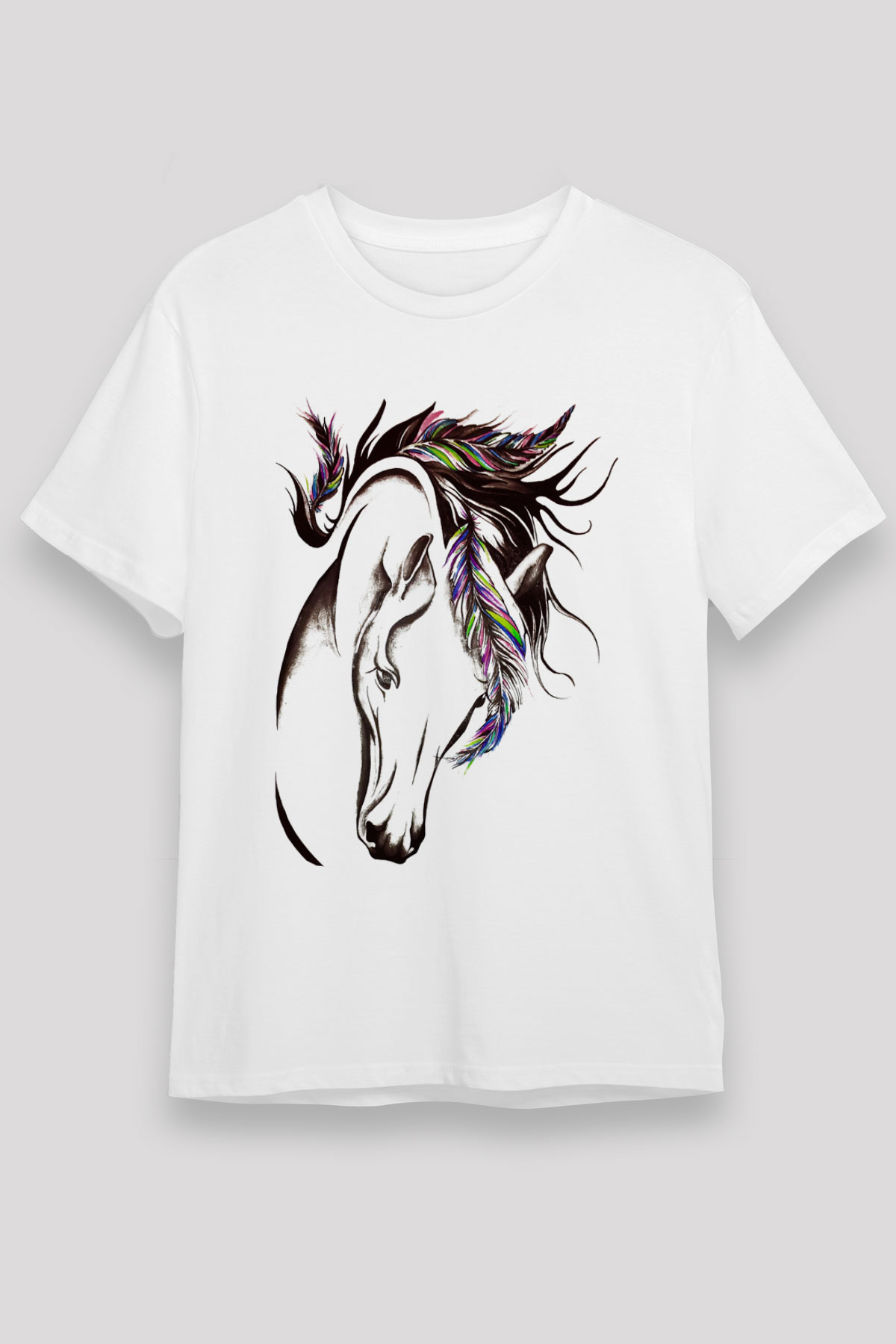 At Beyaz Unisex Tişört T-Shirt - TişörtFabrikası