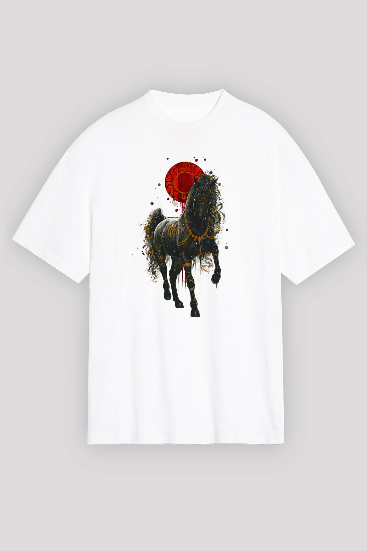 At Beyaz Unisex Tişört T-Shirt - TişörtFabrikası