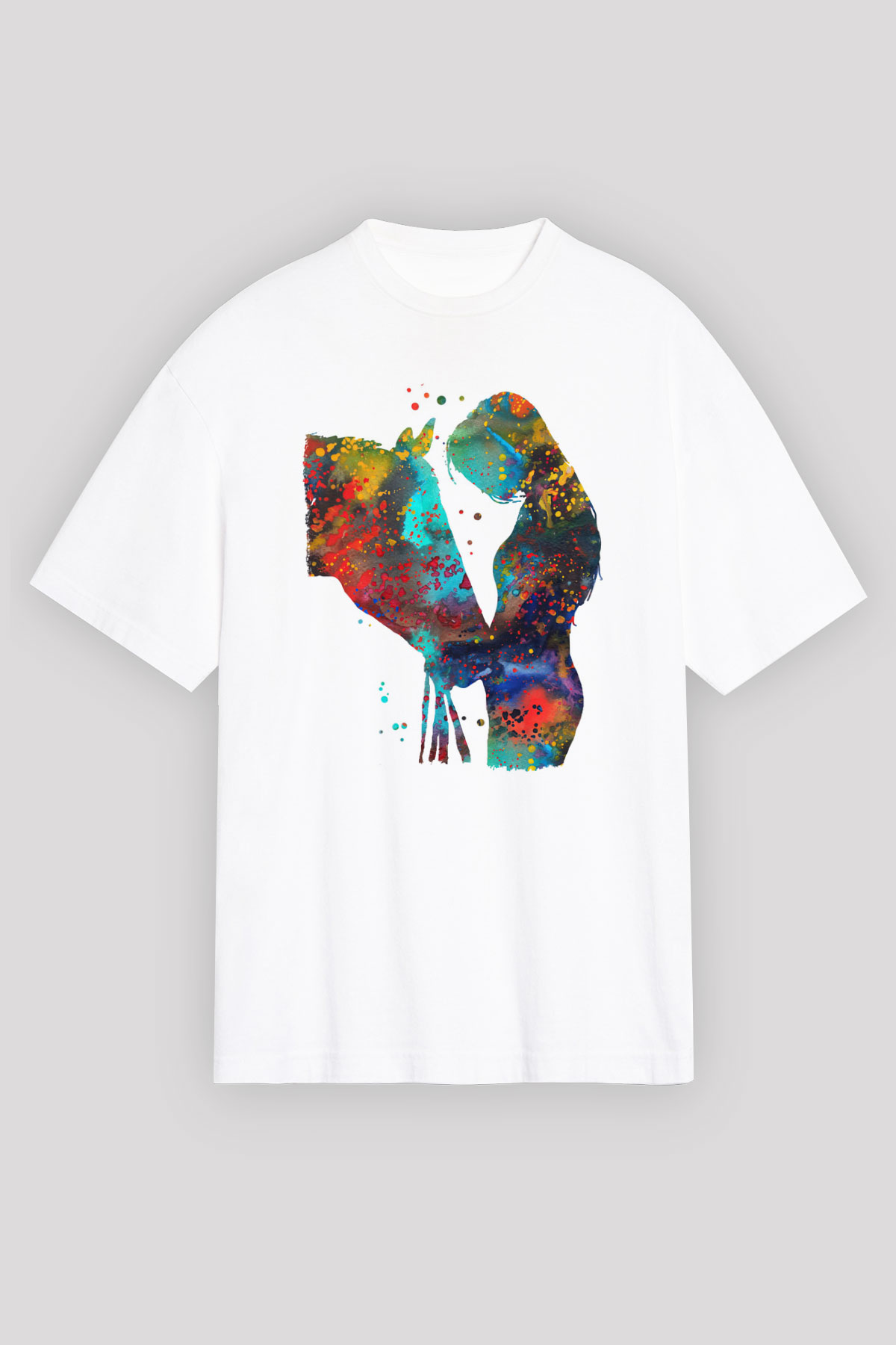 At Beyaz Unisex Tişört T-Shirt - TişörtFabrikası