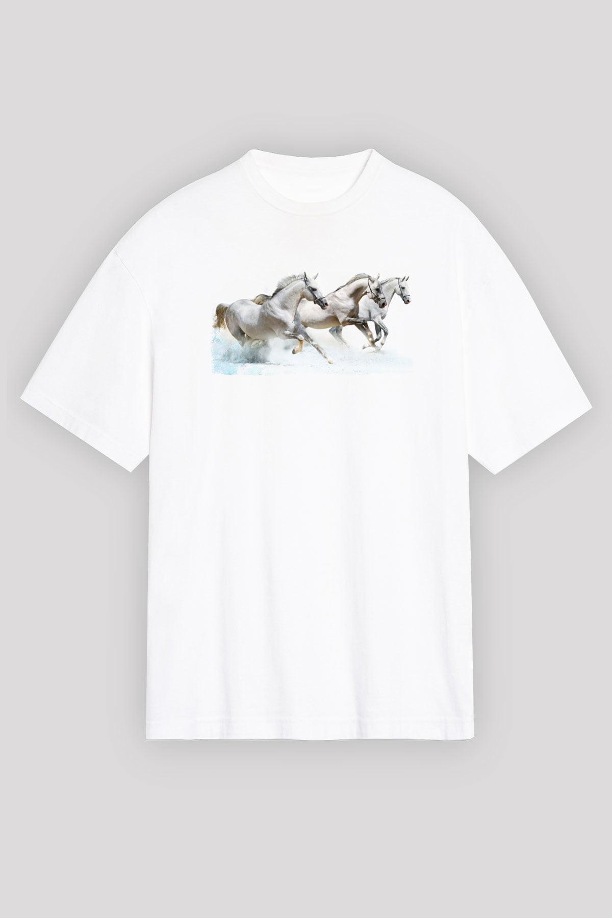 At Beyaz Unisex Tişört T-Shirt - TişörtFabrikası