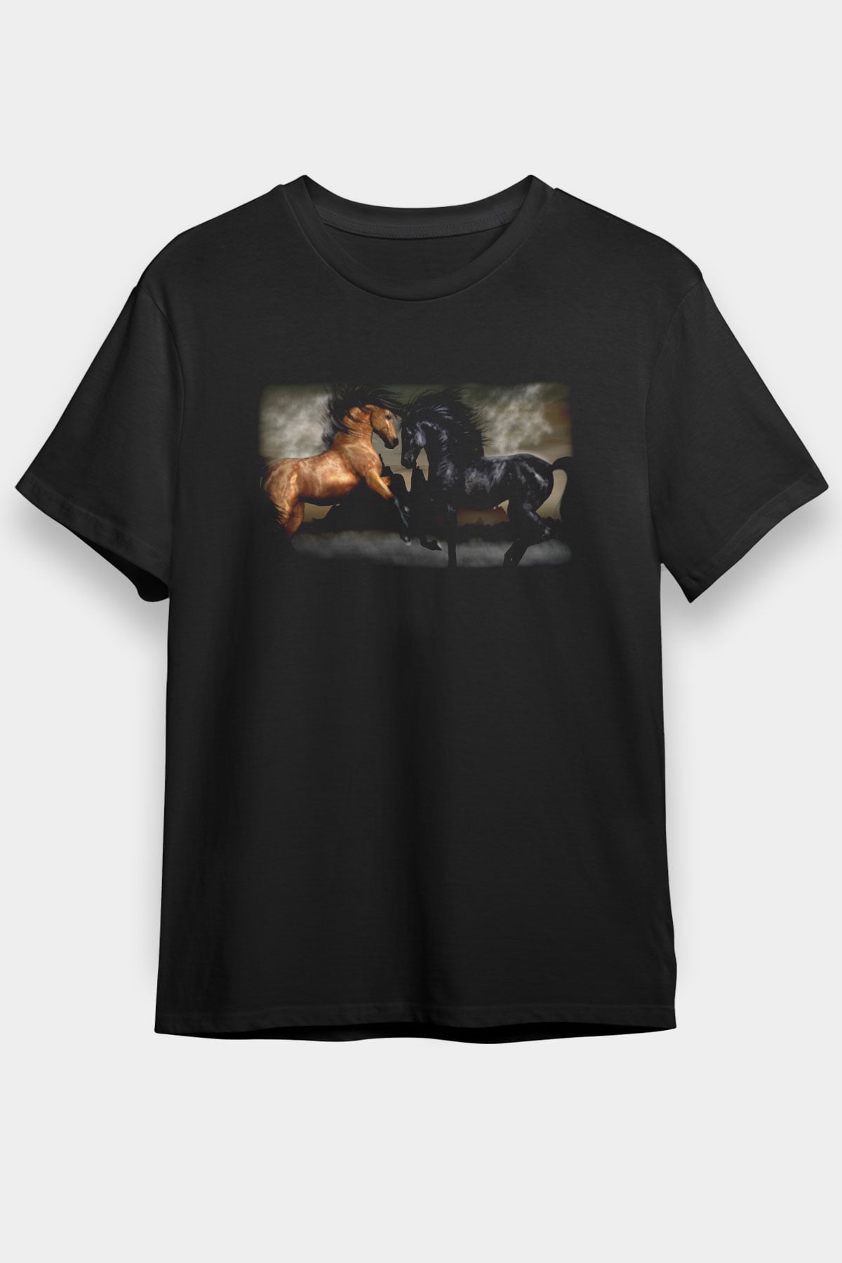 At Siyah Unisex Tişört T-Shirt - TişörtFabrikası