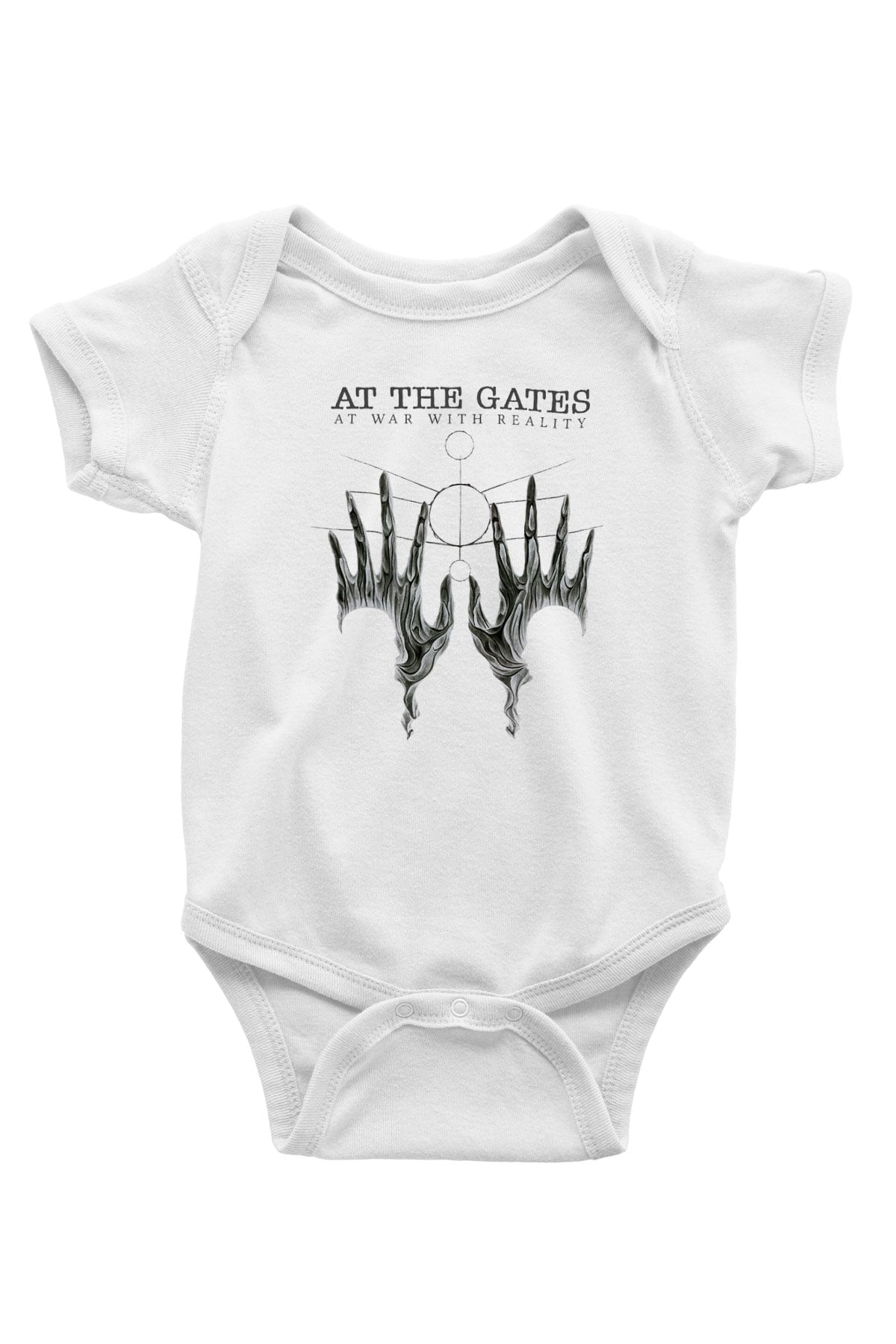 At The Gates Baskılı Beyaz Unisex Bebek Body - Zıbın