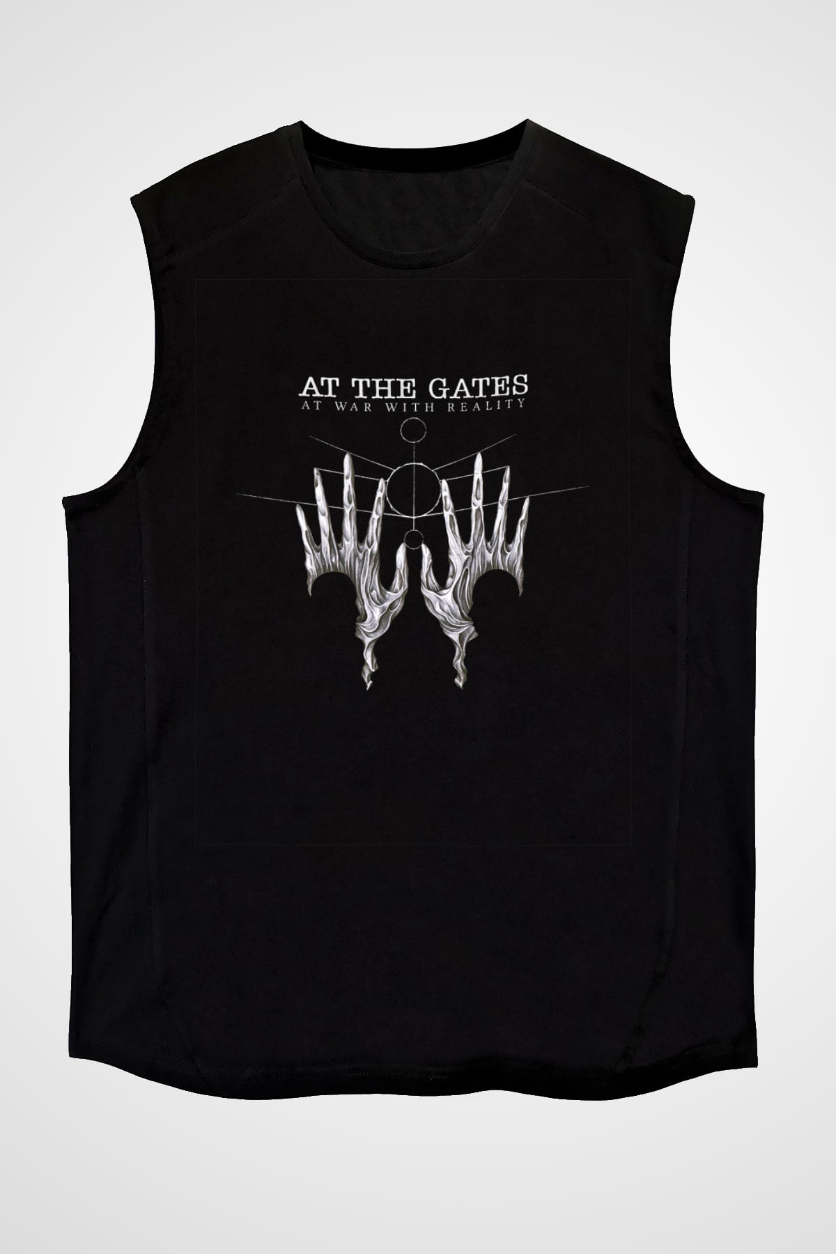 At The Gates Baskılı Unisex Siyah Kolsuz Tişört
