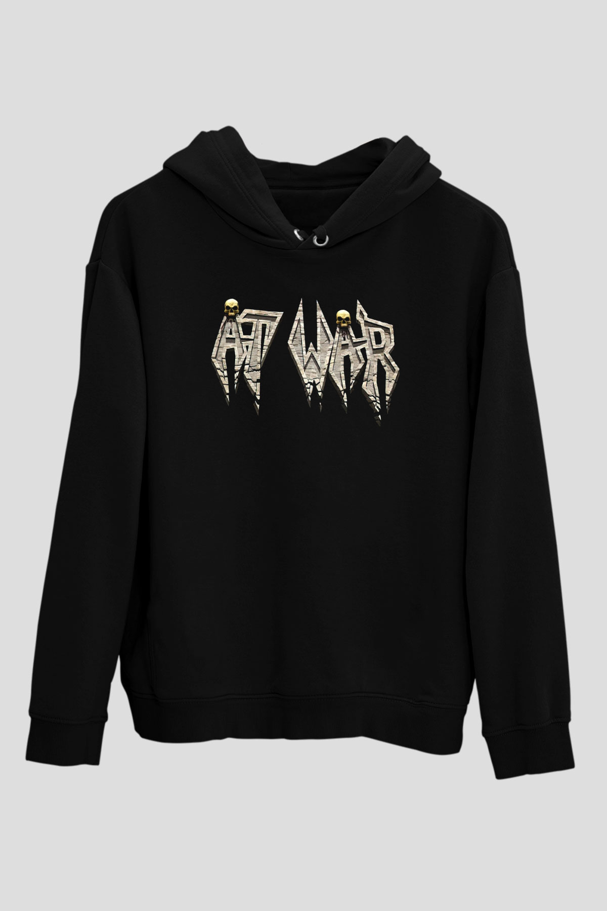 At War Siyah Unisex Kapüşonlu Sweatshirt