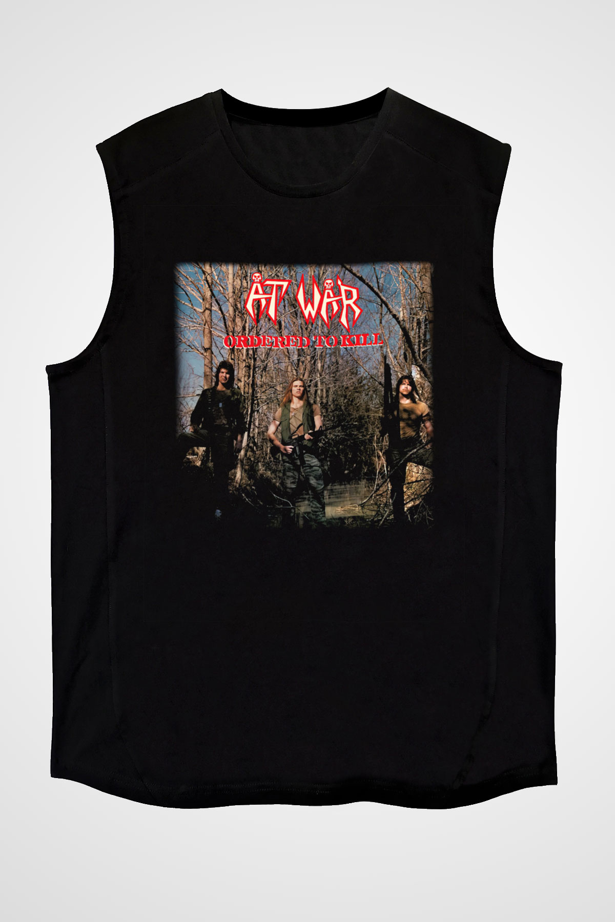 At War Siyah Unisex Kolsuz Tişört