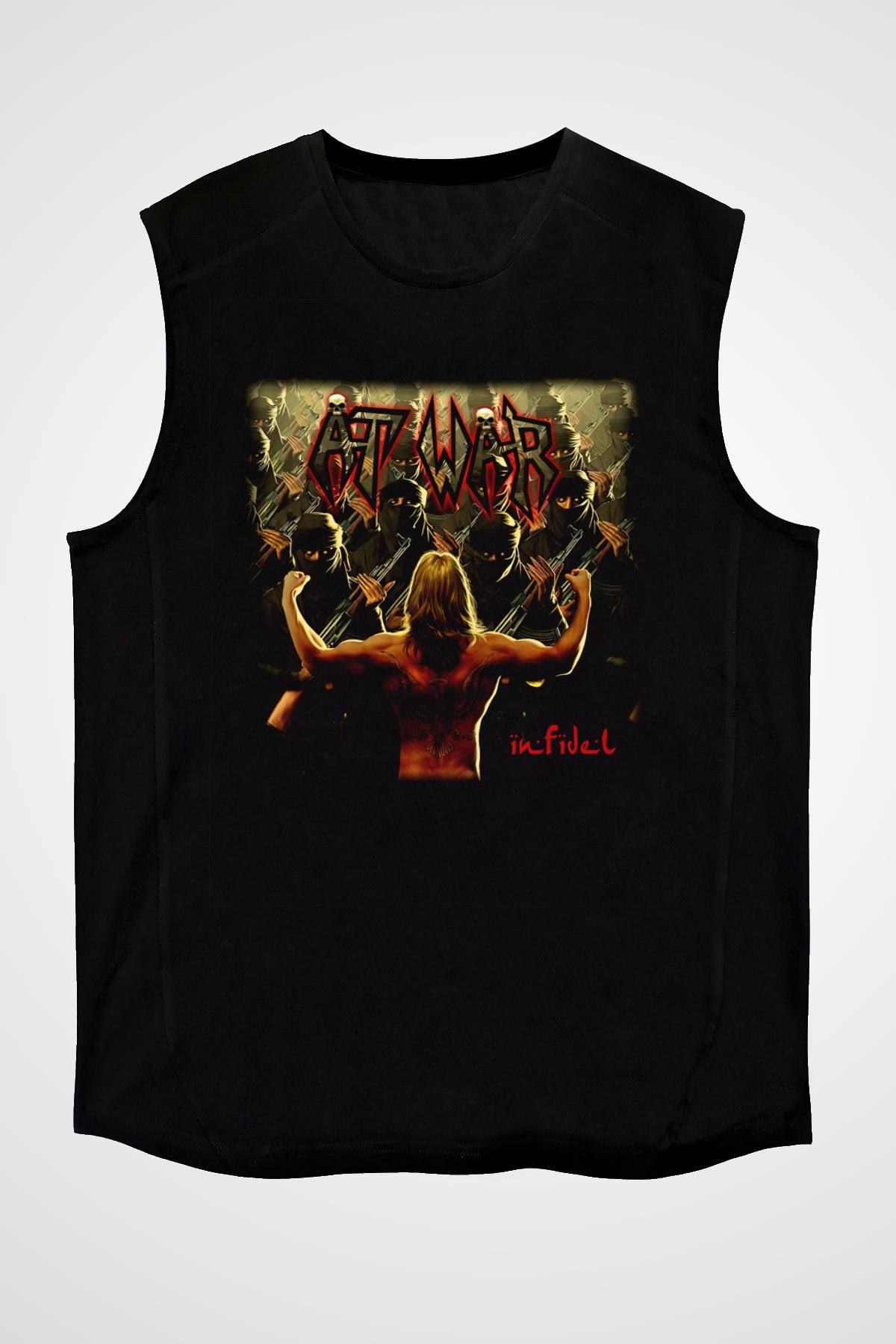 At War Siyah Unisex Kolsuz Tişört
