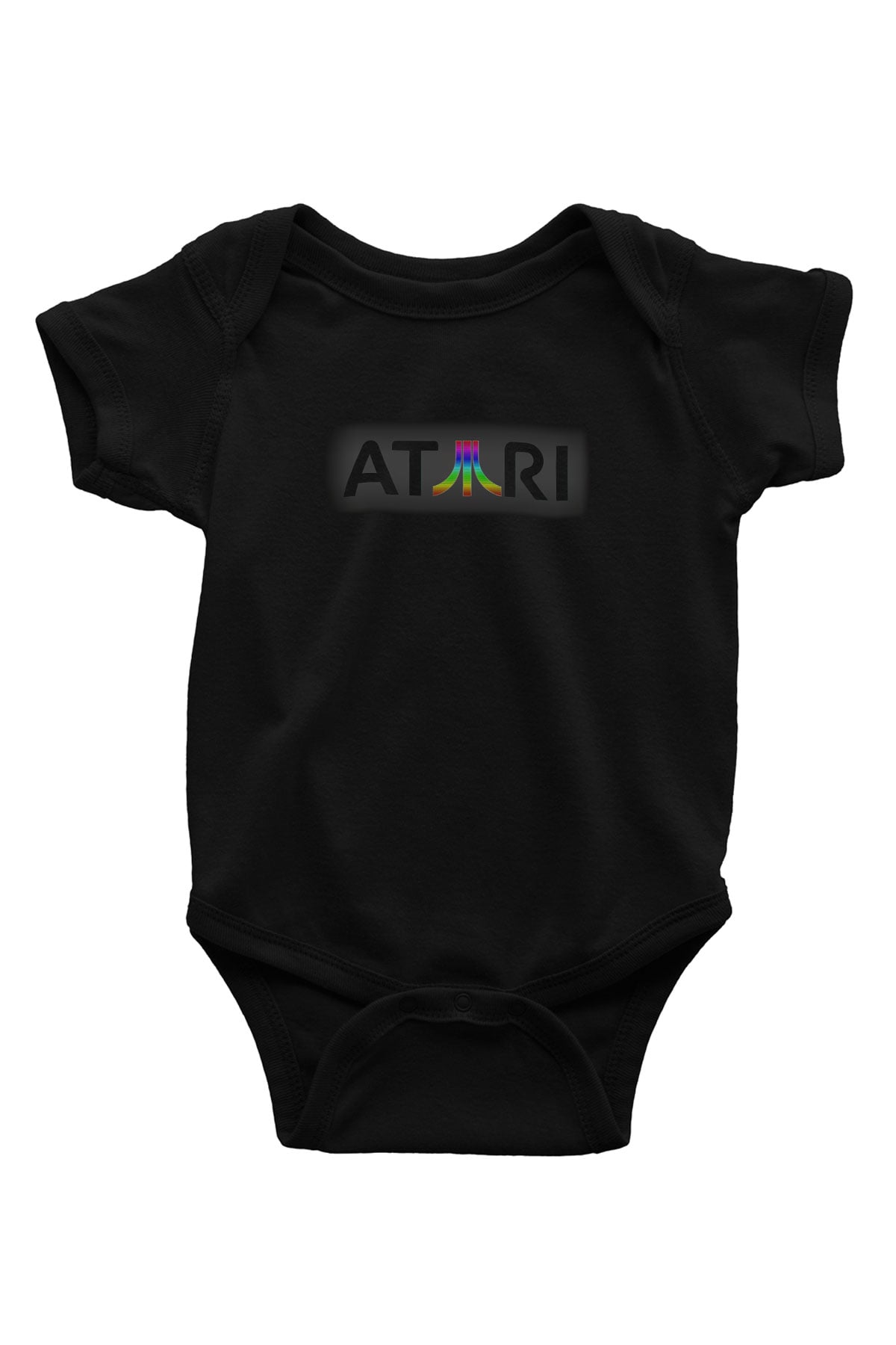 Atari Baskılı Siyah Bebek Body - Zıbın