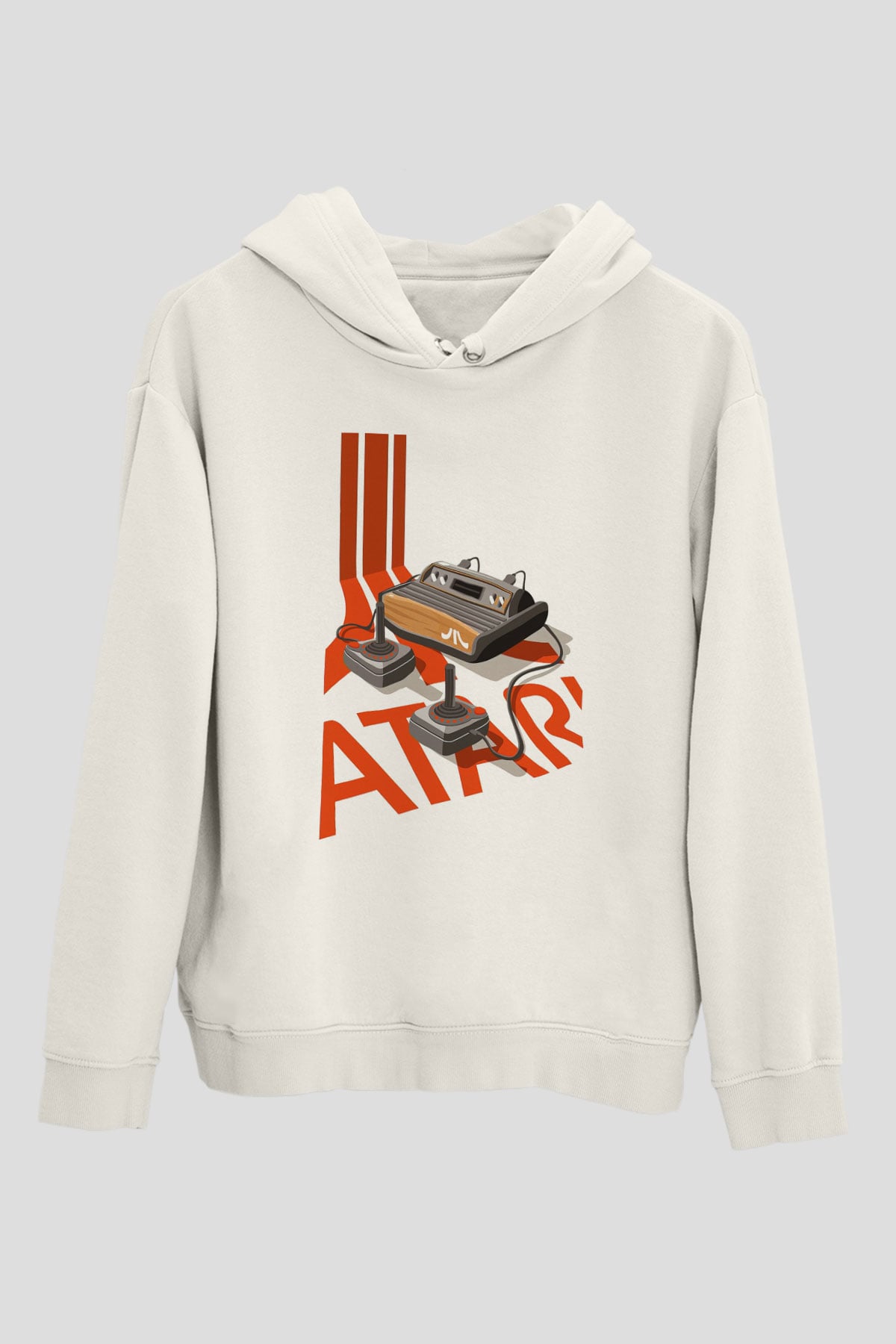 Atari Beyaz Unisex Kapşonlu Sweatshirt