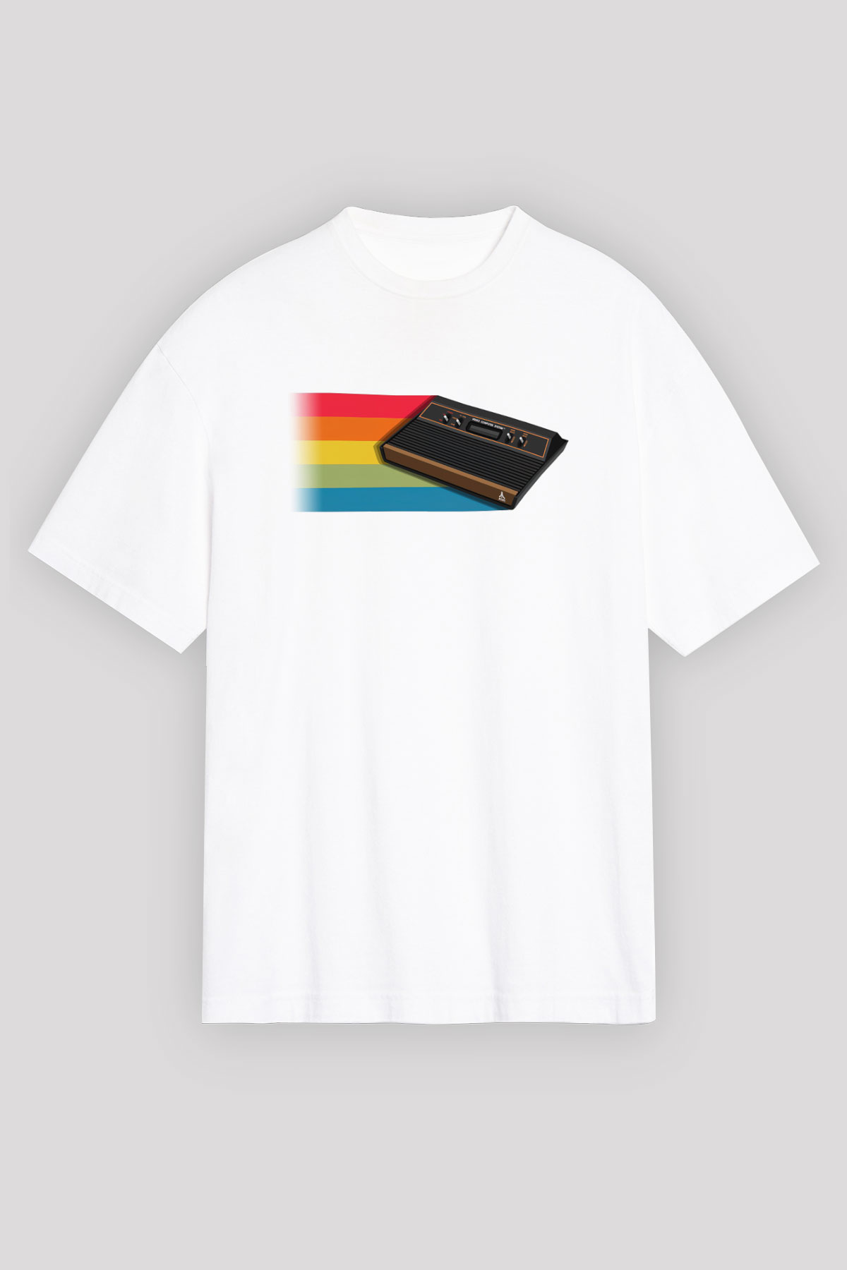 Atari Beyaz Unisex Oversize Tişört