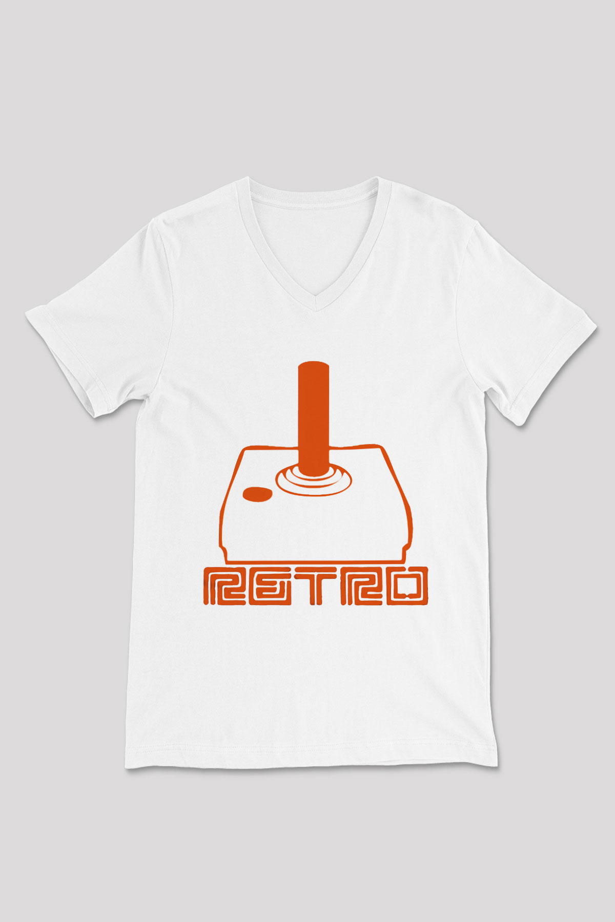 Atari Beyaz Unisex V Yaka Tişört T-Shirt