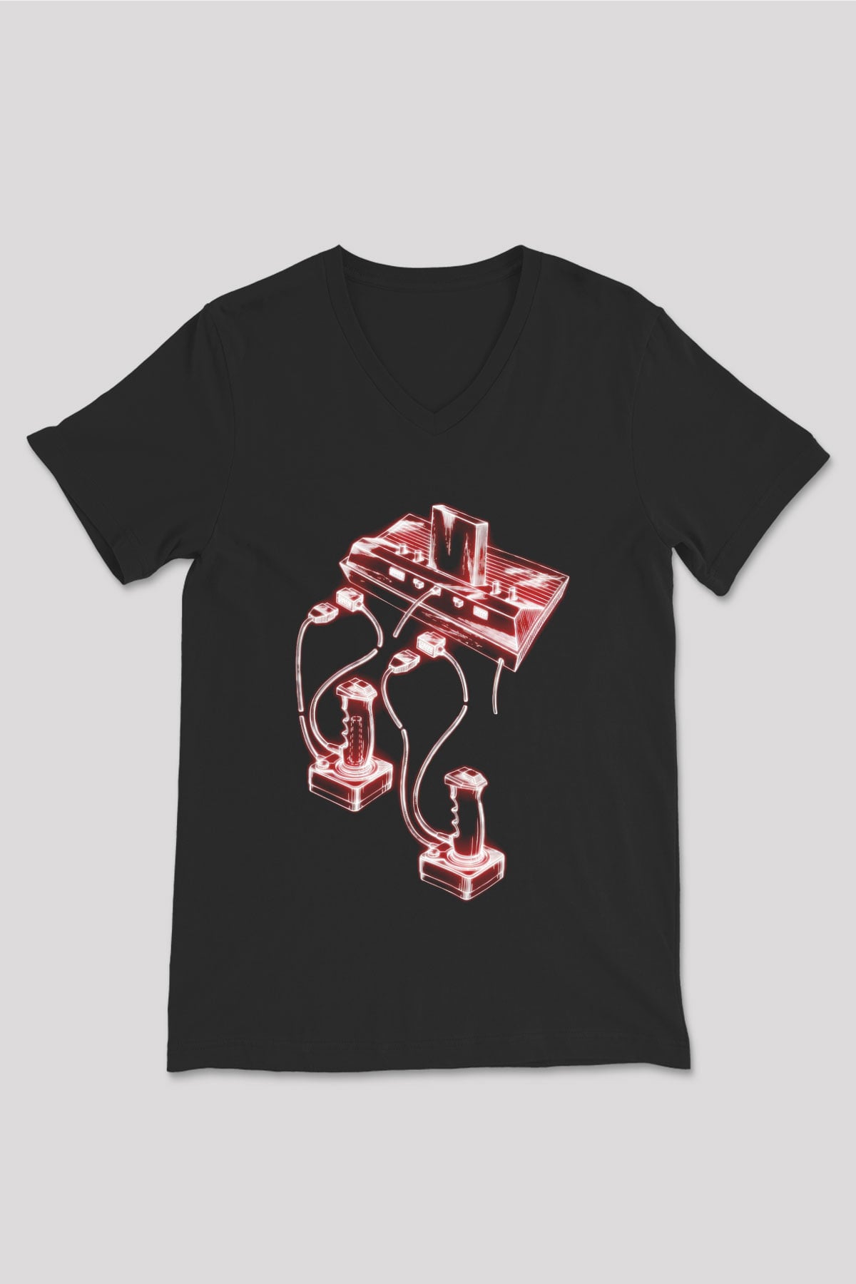 Atari Siyah Unisex  V Yaka Tişört