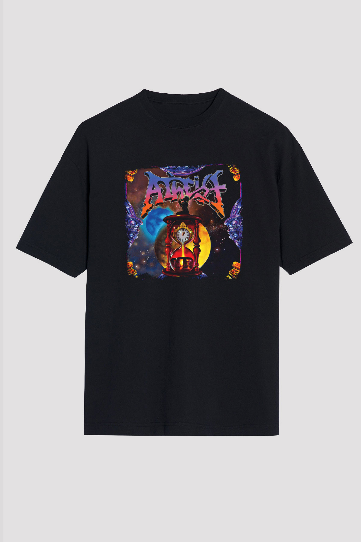 Atheist Baskılı Unisex Siyah Oversize Tişört