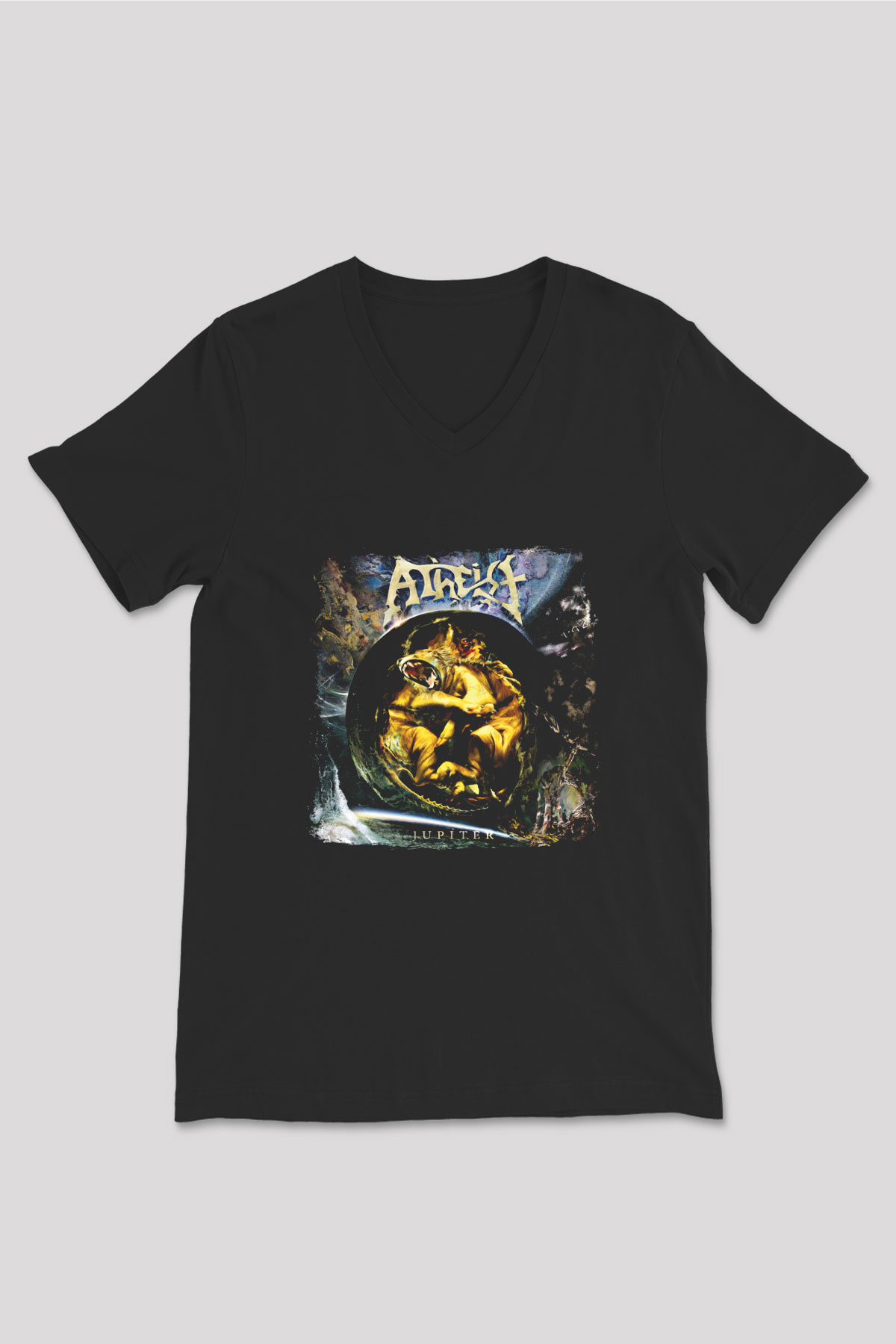 Atheist Baskılı Unisex Siyah V Yaka Tişört