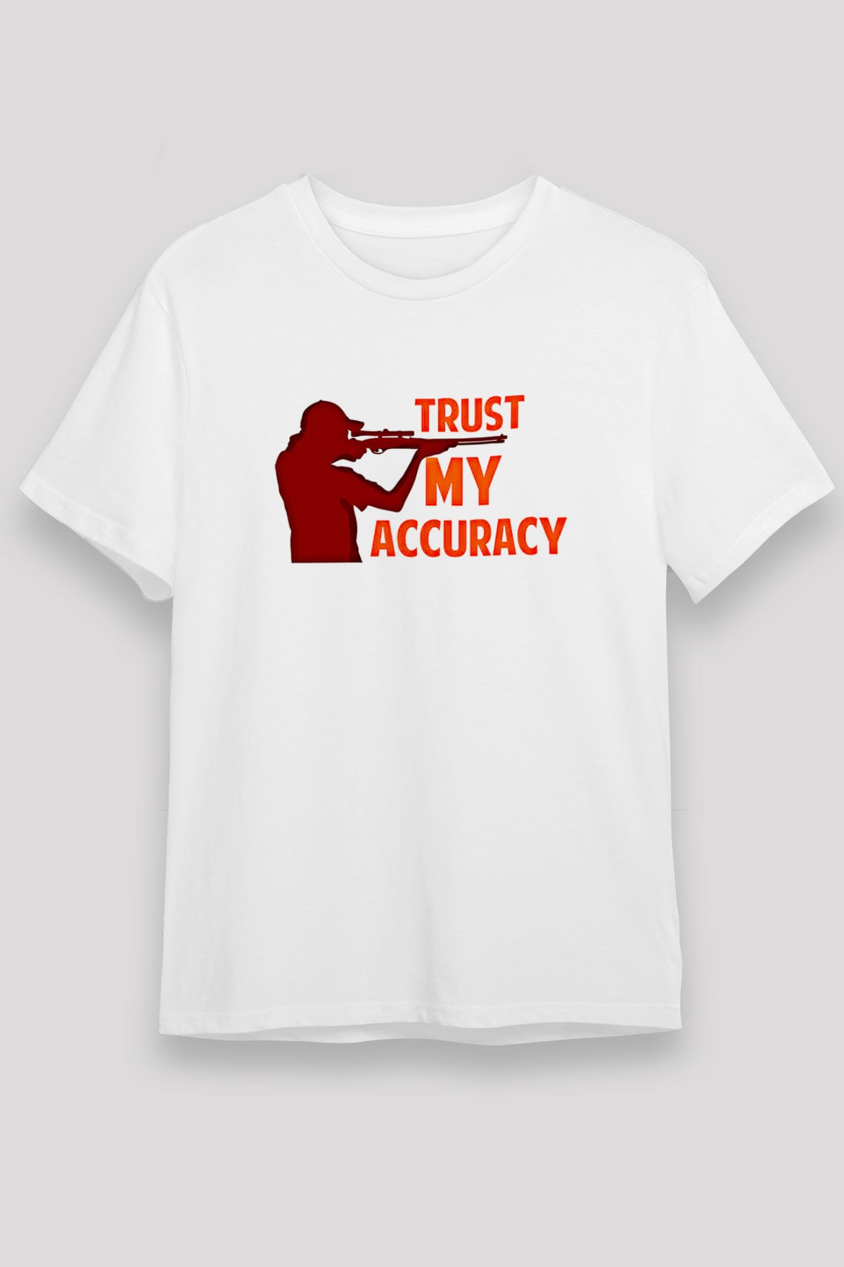Atıcılık Baskılı Unisex Beyaz Tişört - Tshirt