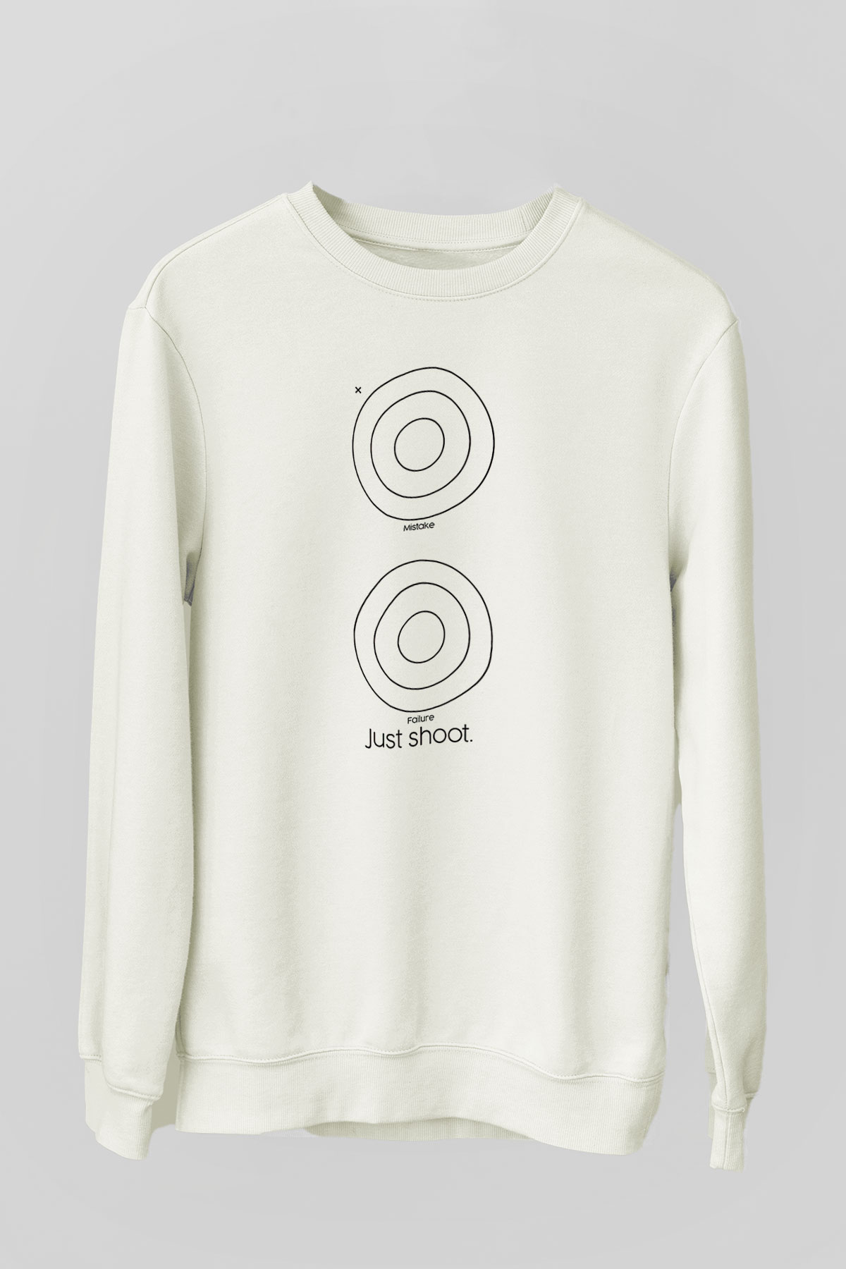Atıcılık Baskılı Unisex Ekru Sweatshirt
