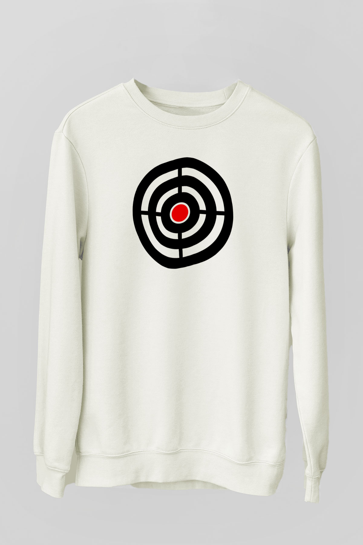 Atıcılık Baskılı Unisex Ekru Sweatshirt