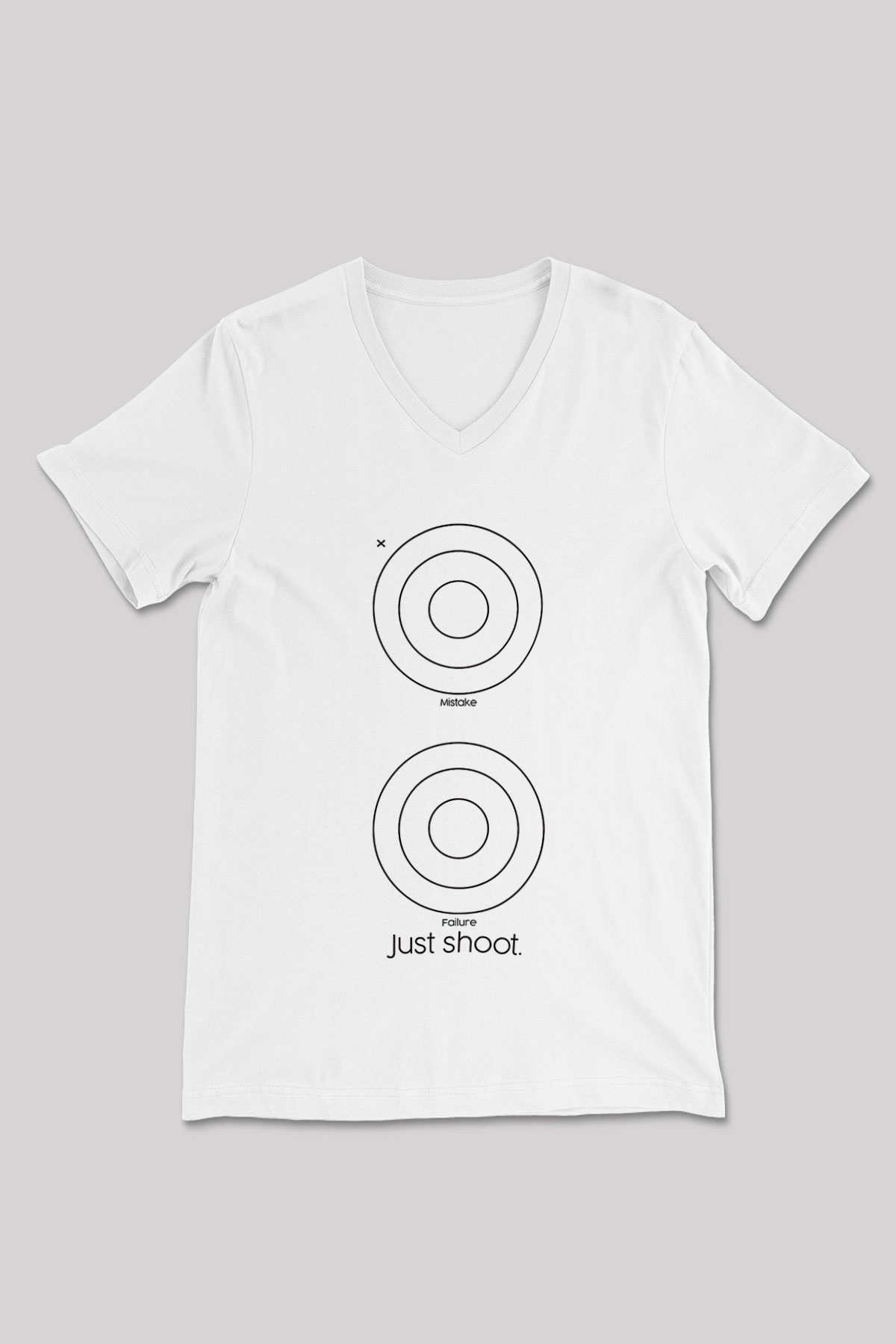 Atıcılık Baskılı Unisex V Yaka Tişört - Tshirt