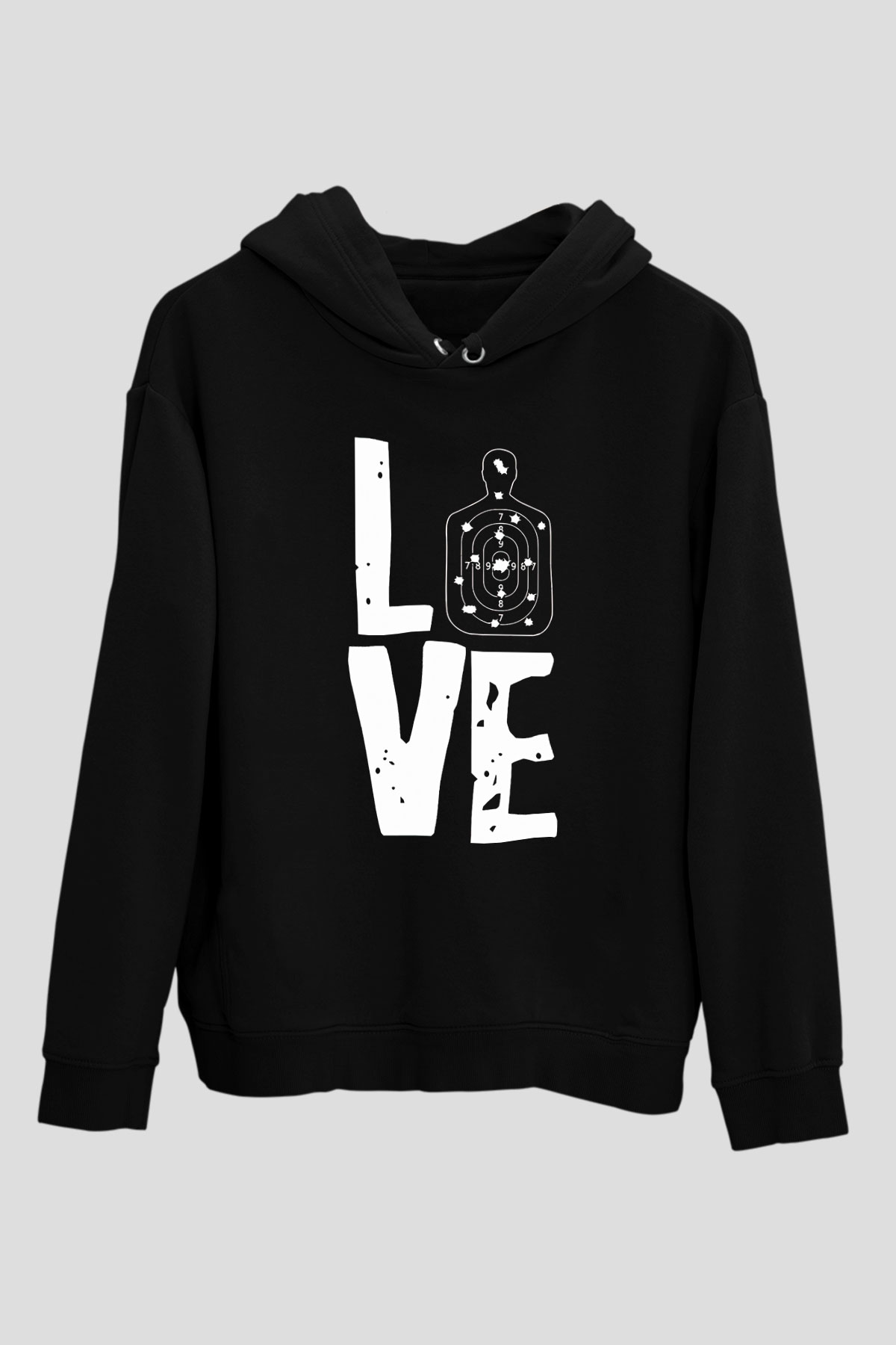 Atıcılık - Shooting Baskılı Unisex Siyah Hoodie