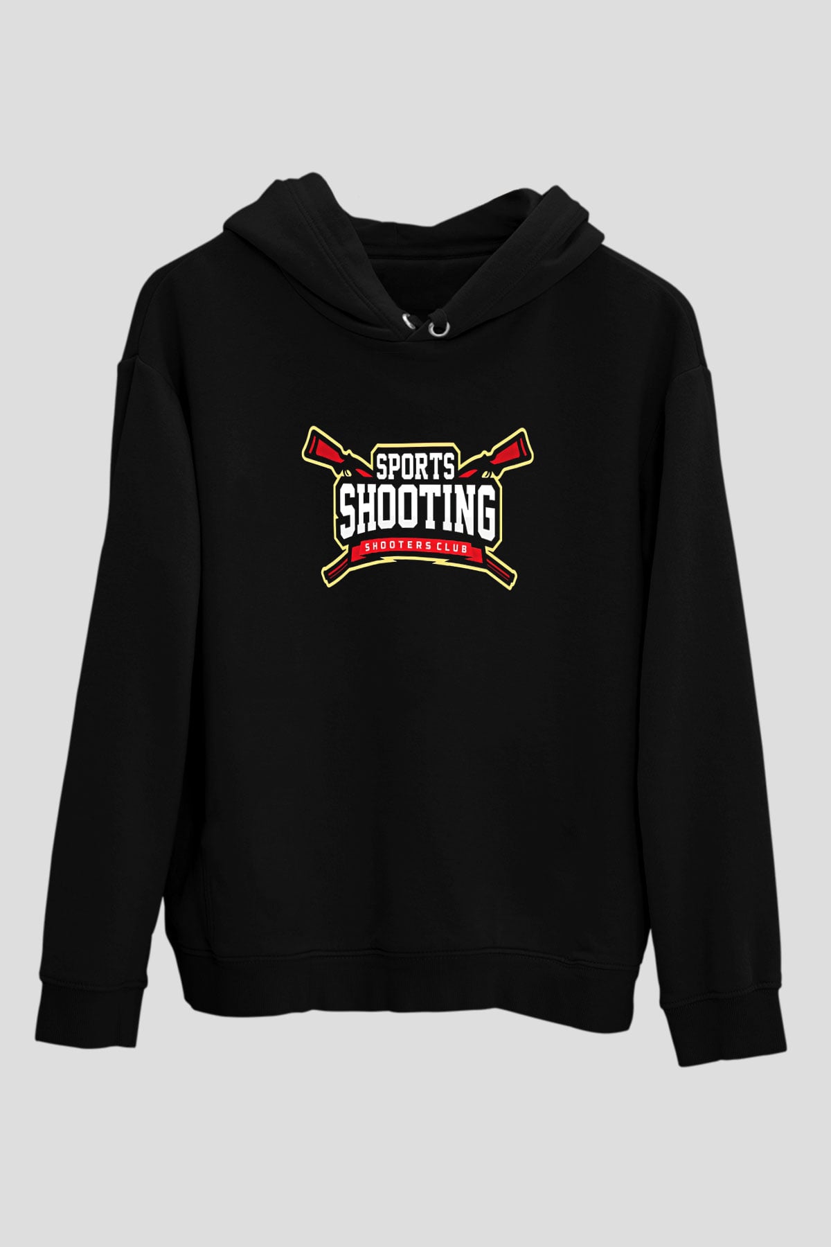 Atıcılık - Shooting Baskılı Unisex Siyah Hoodie