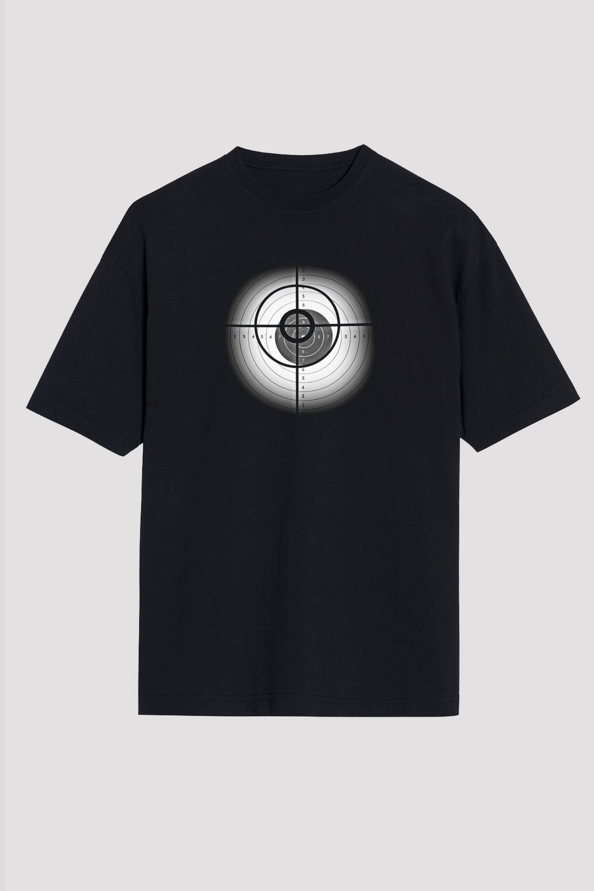 Atıcılık - Shooting Baskılı Unisex Siyah Oversize Tişört