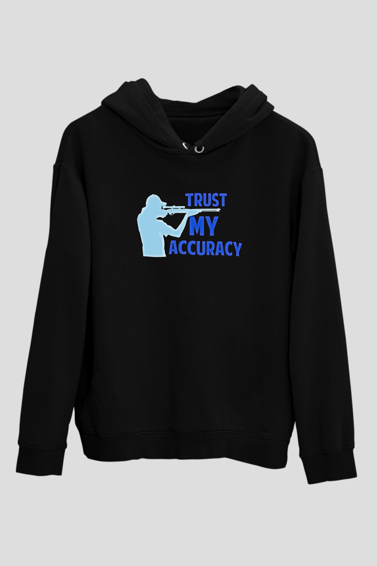 Atıcılık - Shooting Baskılı Unisex Siyah Hoodie