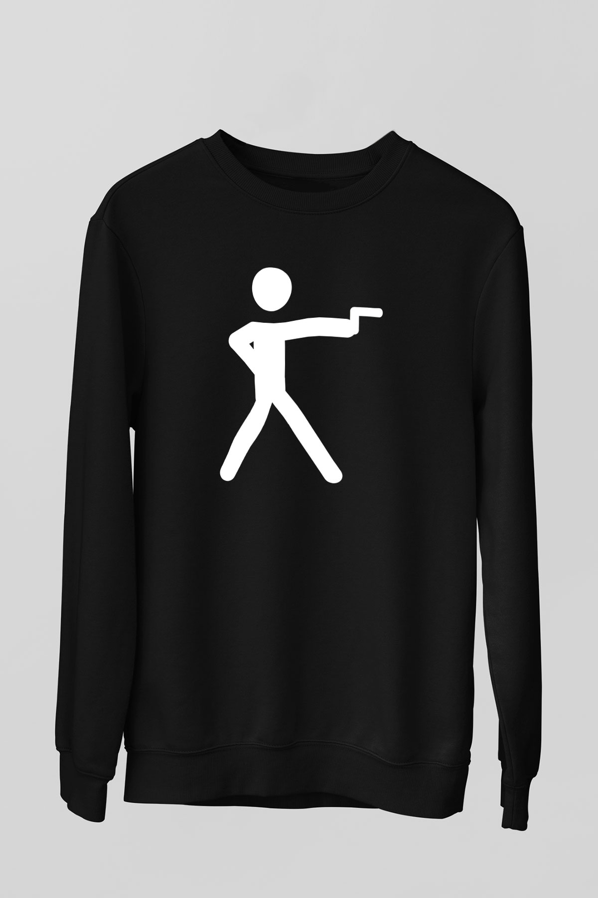 Atıcılık - Shooting Baskılı Unisex Siyah Sweatshirt