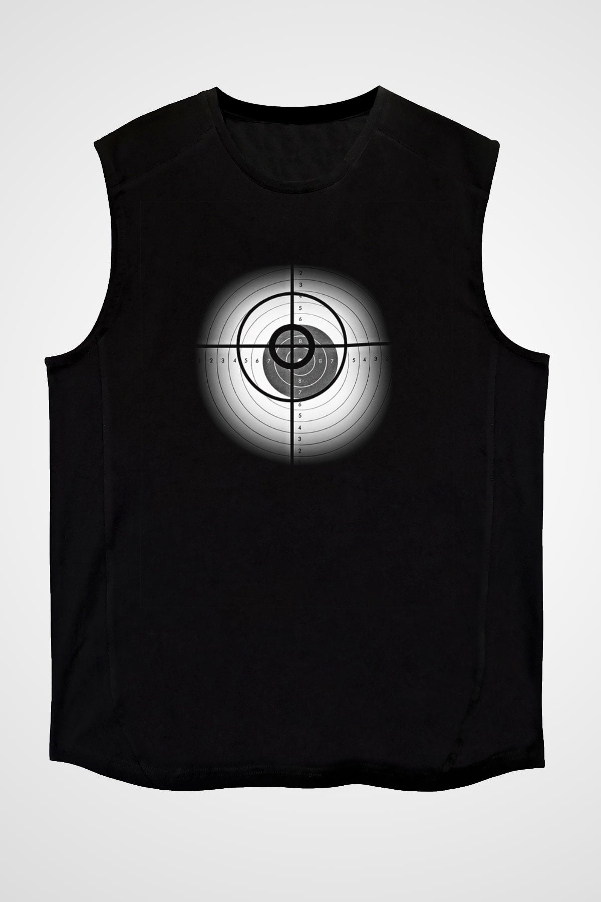 Atıcılık - Shooting Baskılı Unisex Siyah Kolsuz Tişört