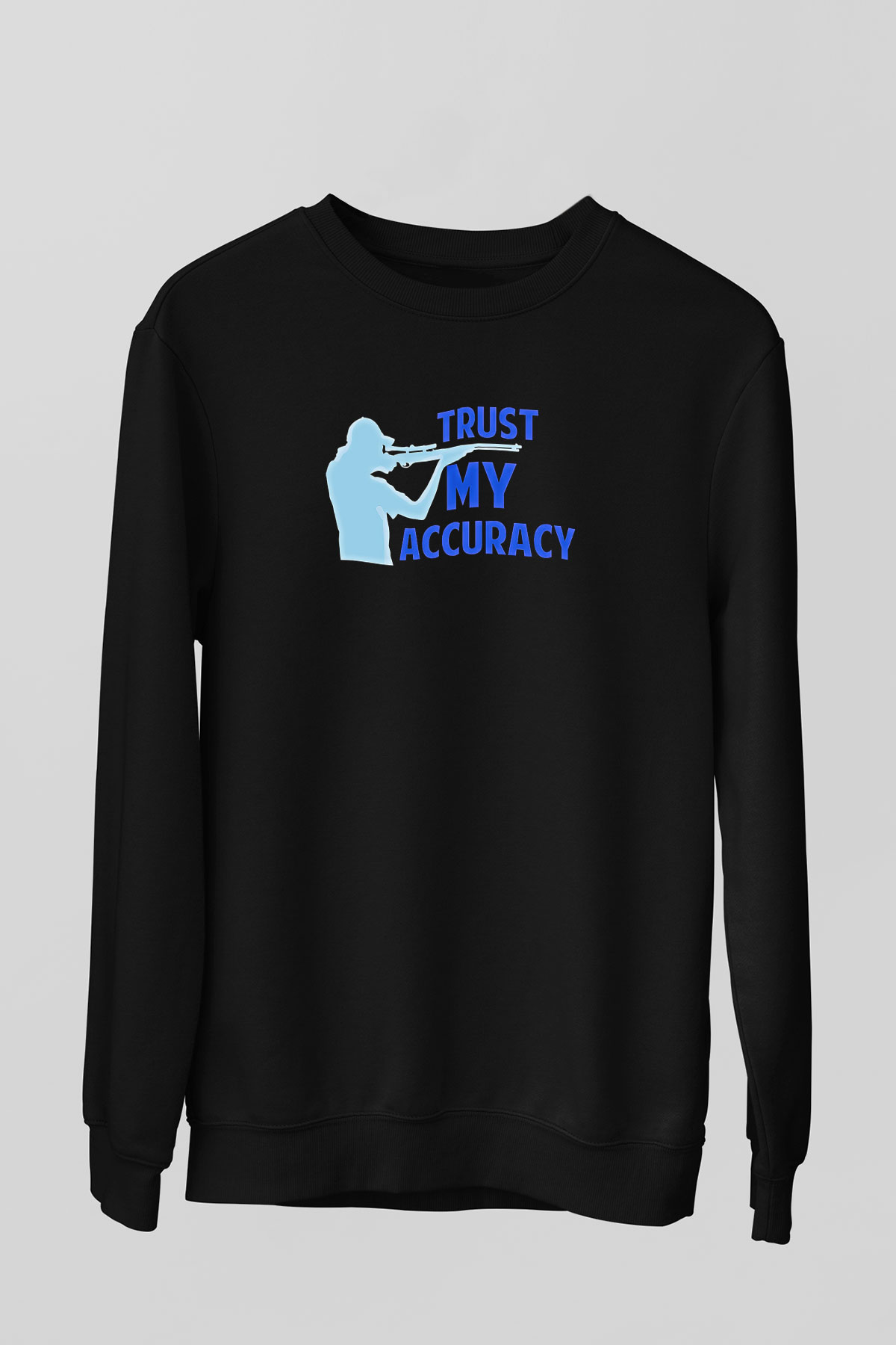 Atıcılık - Shooting Baskılı Unisex Siyah Sweatshirt