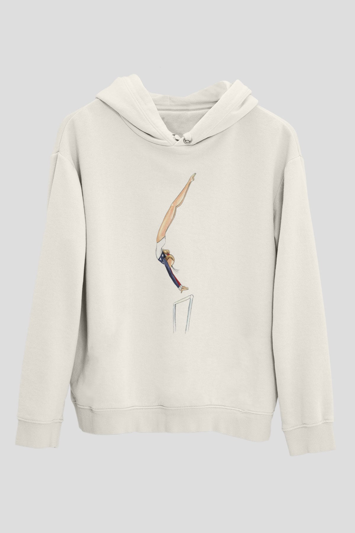 Atlet Beyaz Unisex Kapüşonlu Sweatshirt