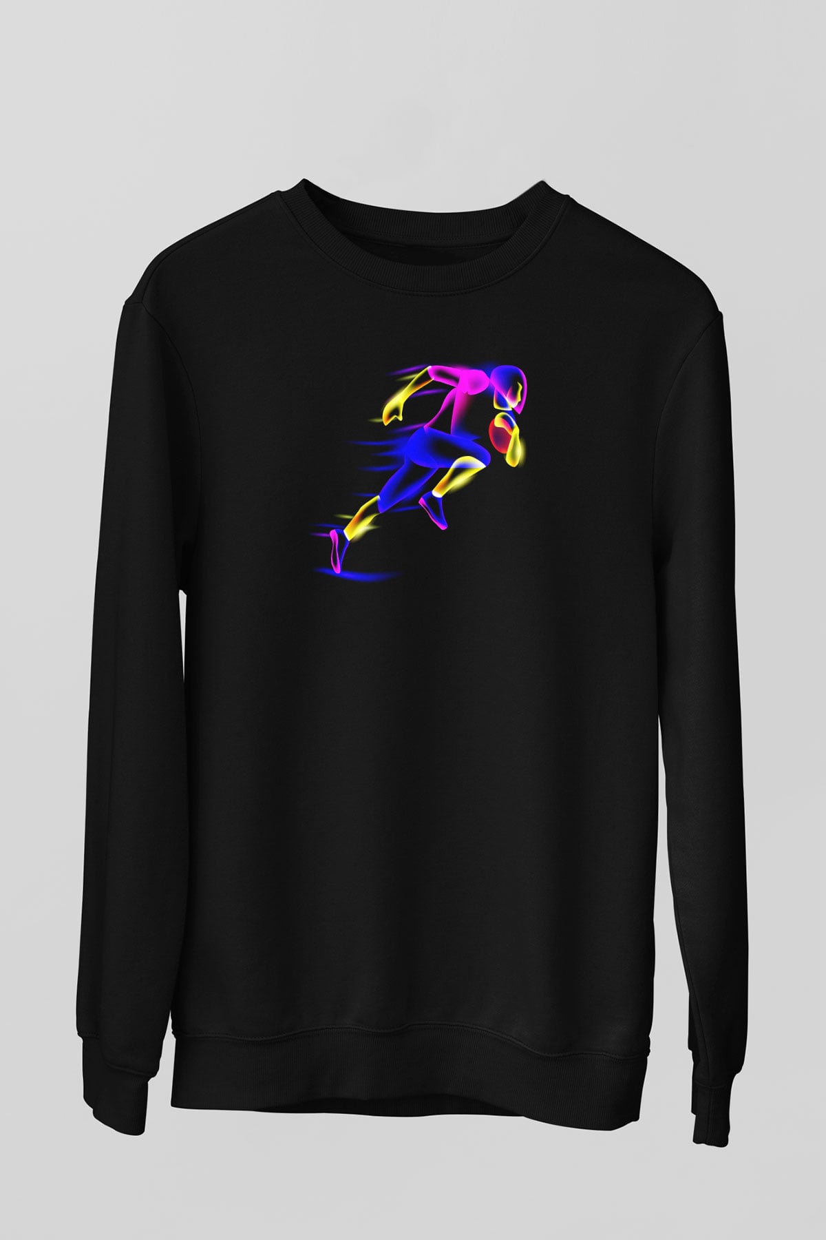 Atletizm - Athletics Baskılı Unisex Siyah Sweatshirt