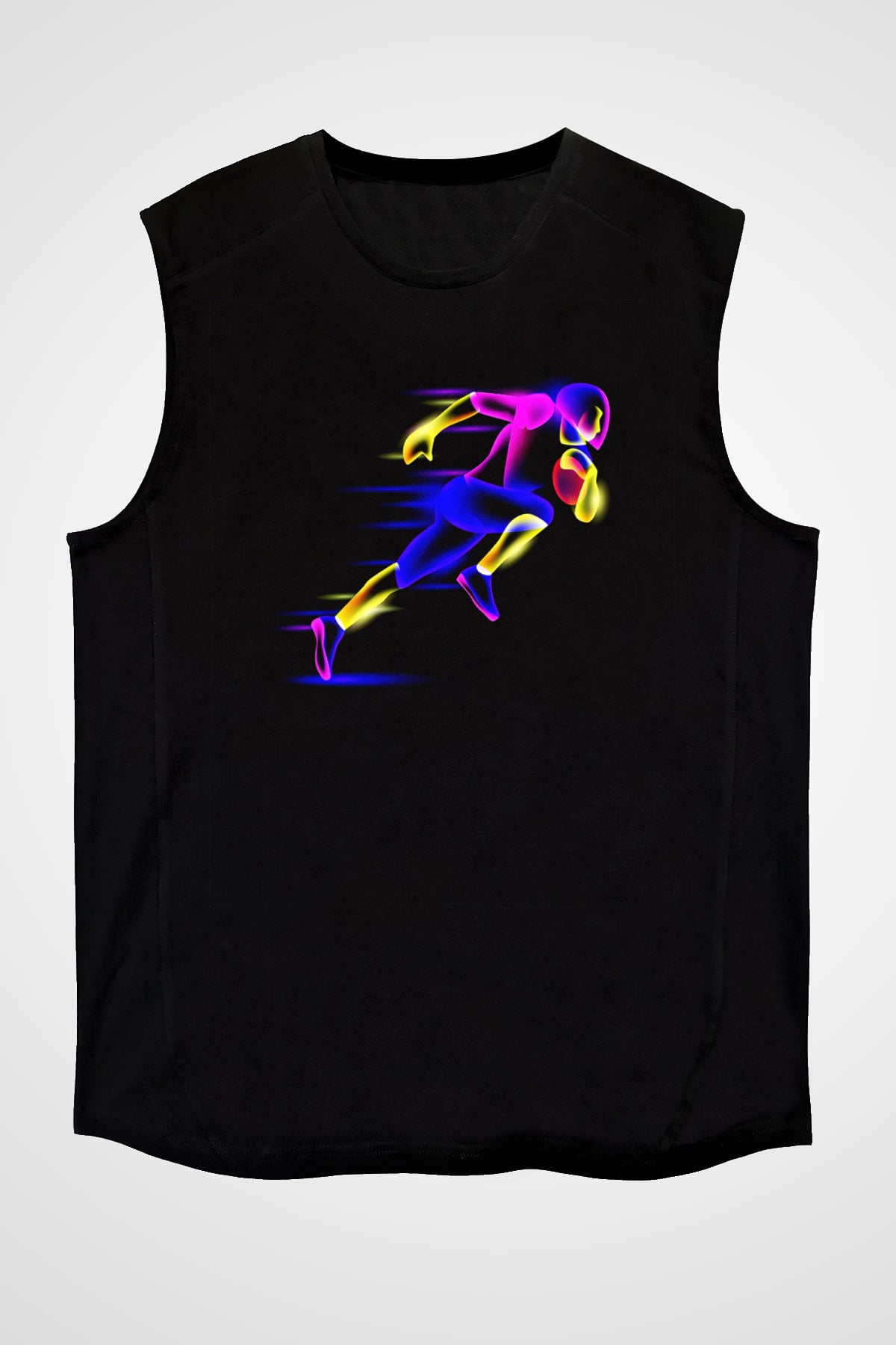 Atletizm - Athletics Baskılı Unisex Siyah Kolsuz Tişört