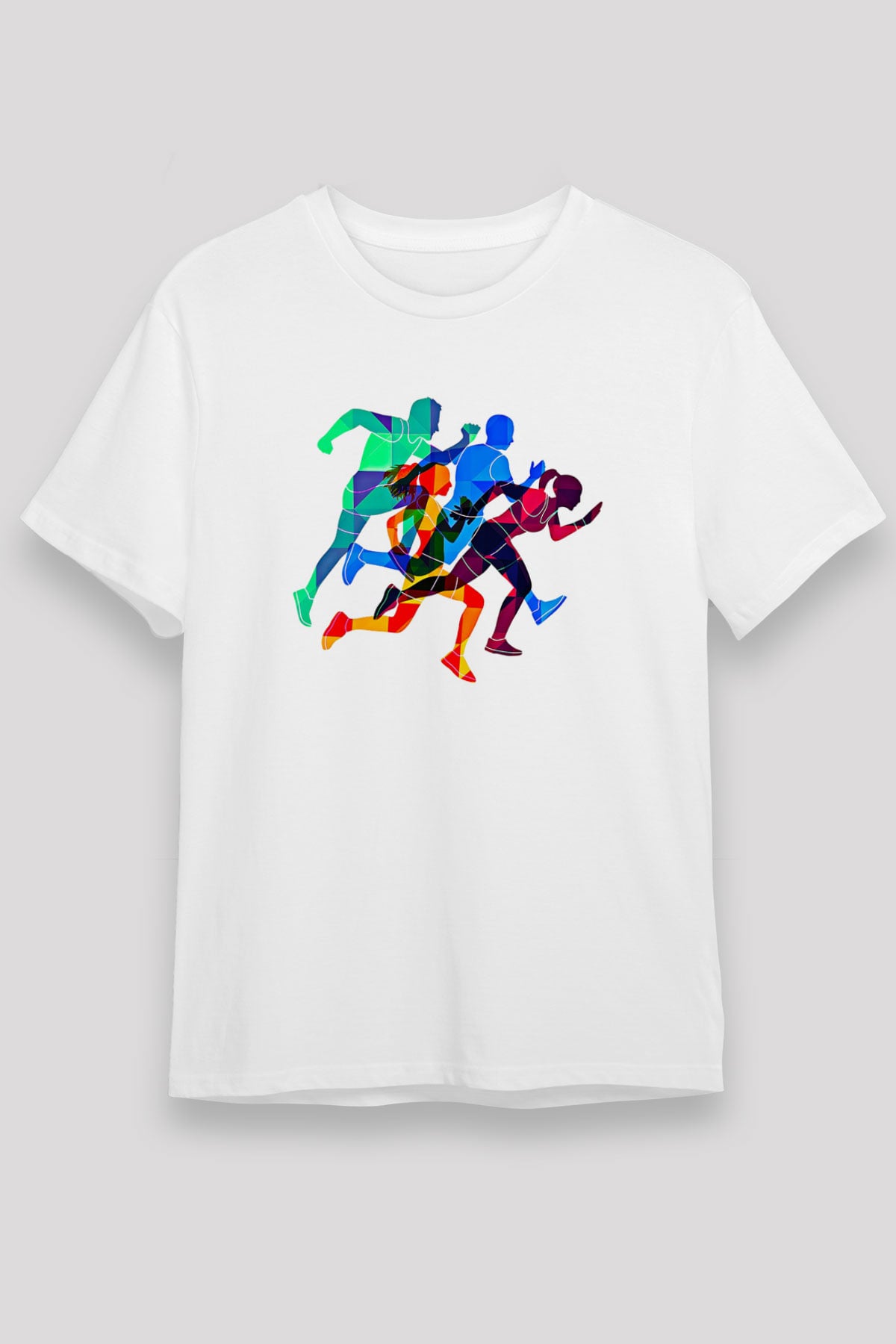 Atletizm Baskılı Unisex Beyaz Tişört - Tshirt
