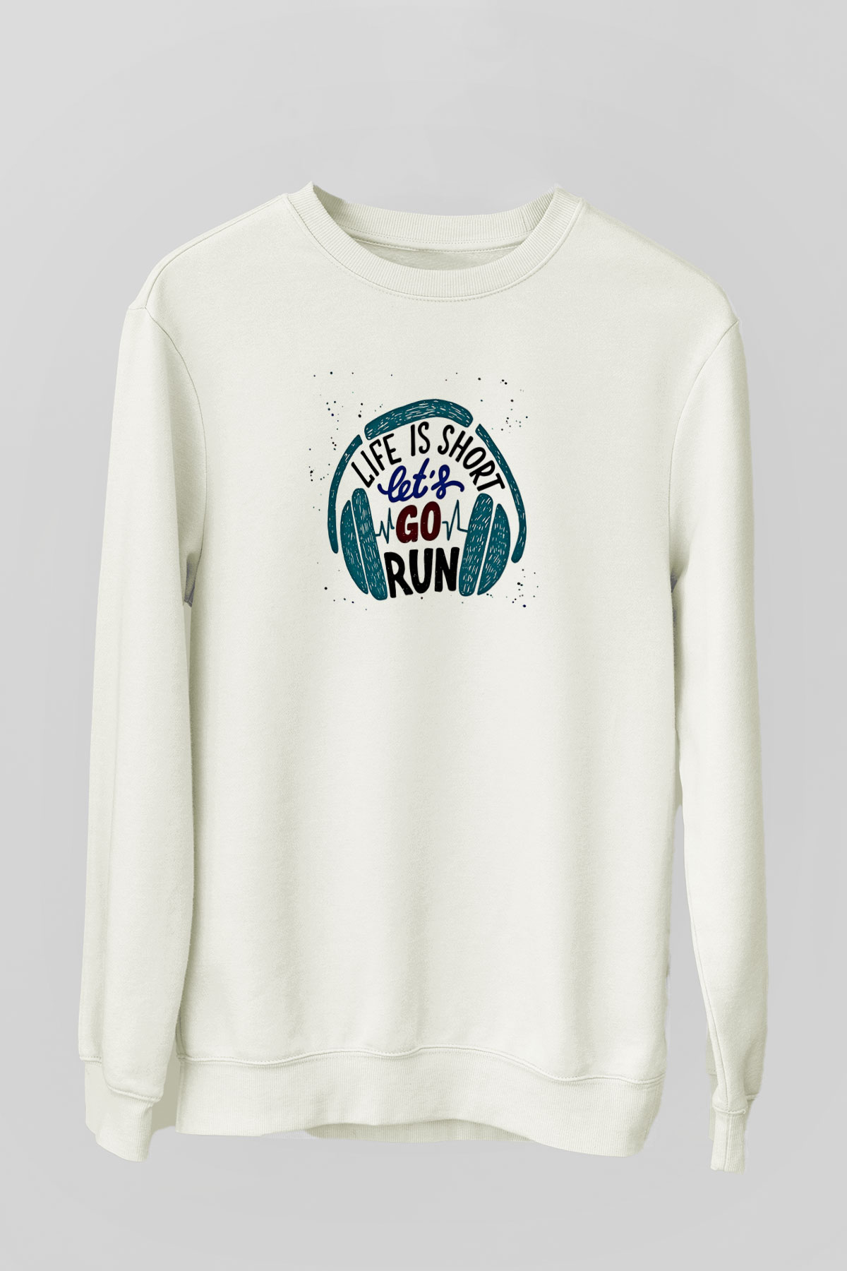 Atletizm Baskılı Unisex Ekru Sweatshirt