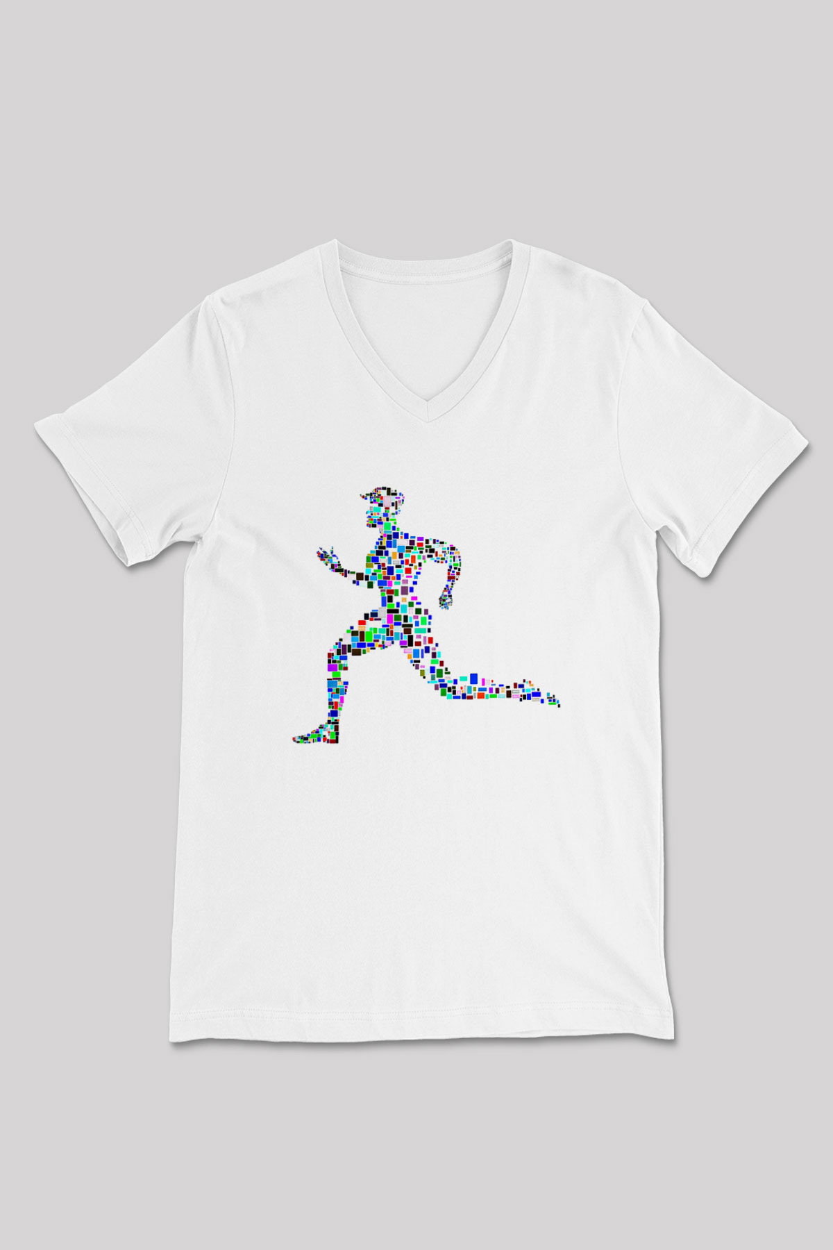 Atletizm Baskılı Unisex V Yaka Tişört - Tshirt