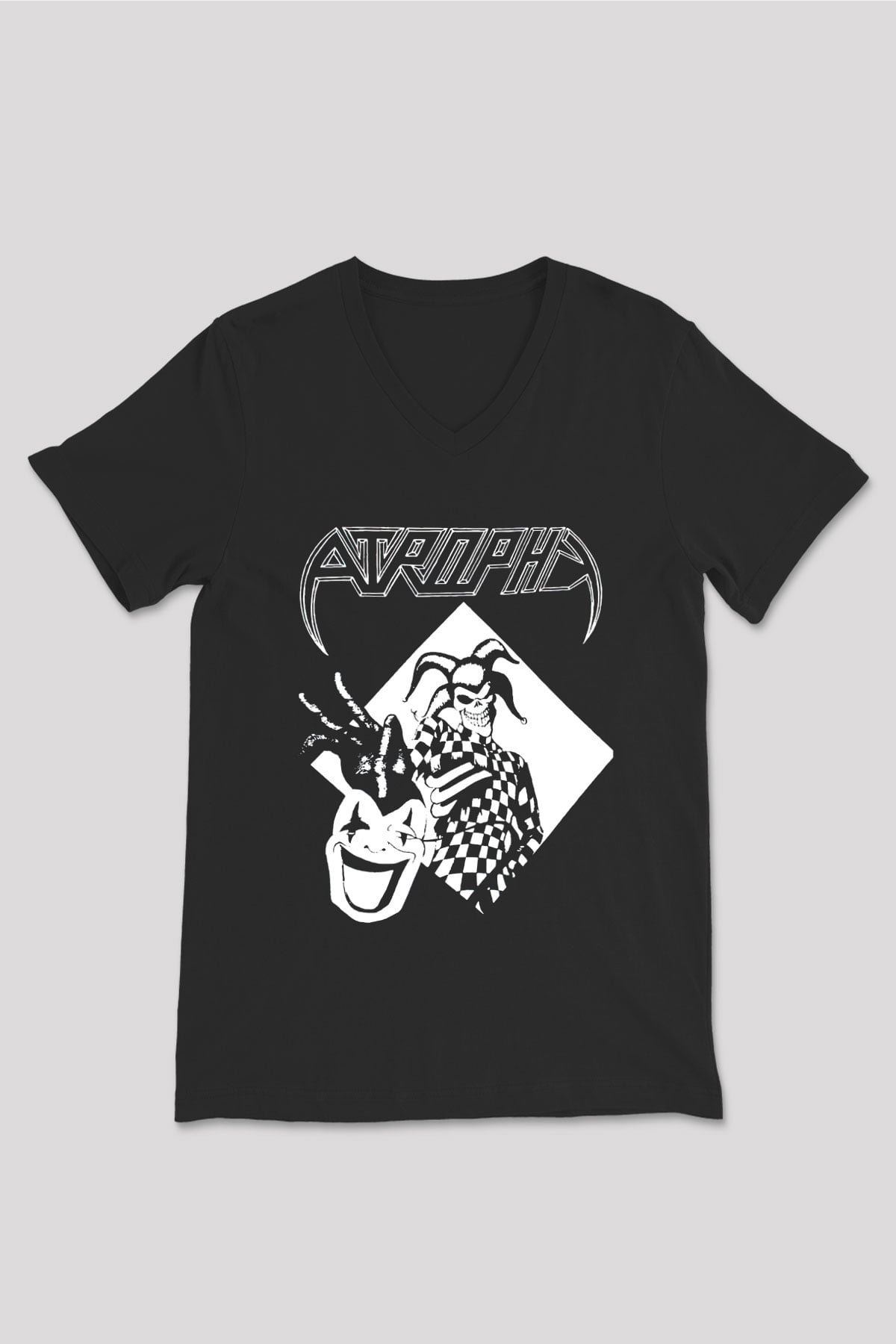 Atrophy Siyah Unisex V Yaka Tişört