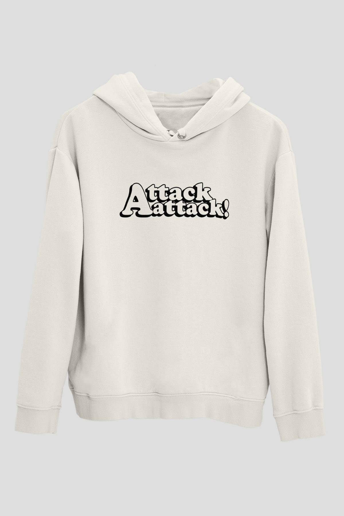 Attack Attack Beyaz Unisex Kapşonlu Sweatshirt