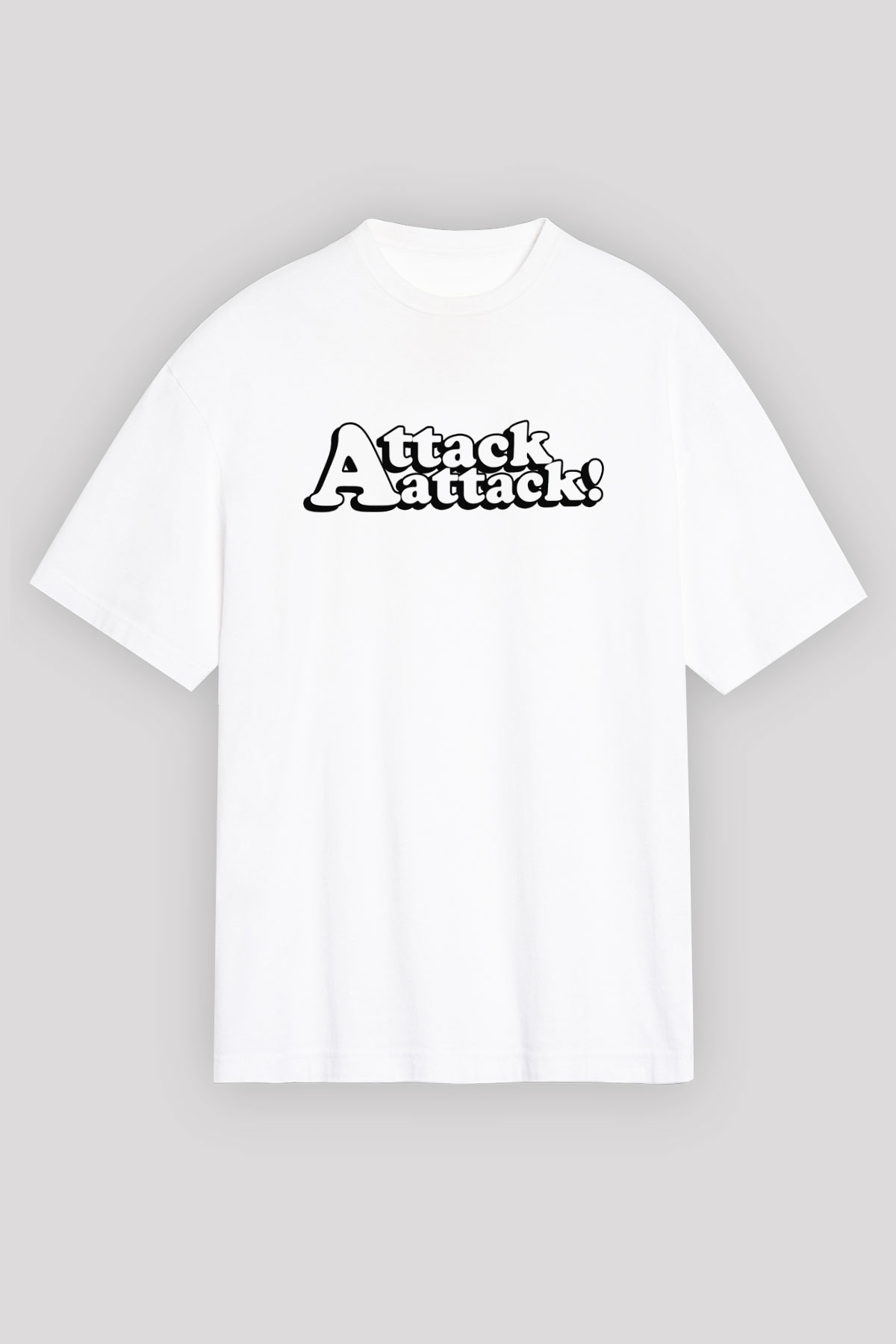 Attack Attack Beyaz Unisex Oversize Tişört T-Shirt
