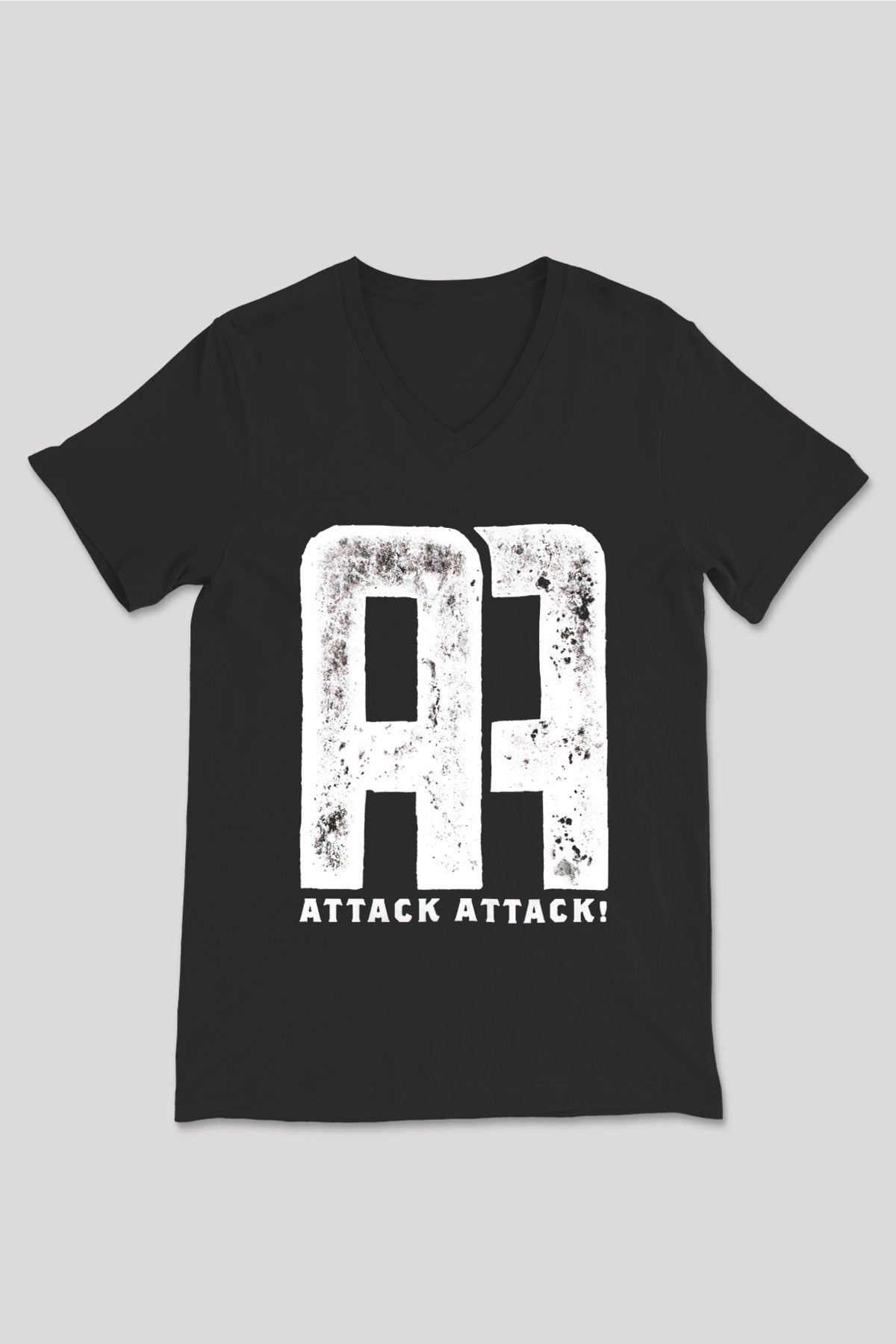 Attack Attack Siyah Unisex V Yaka Tişört