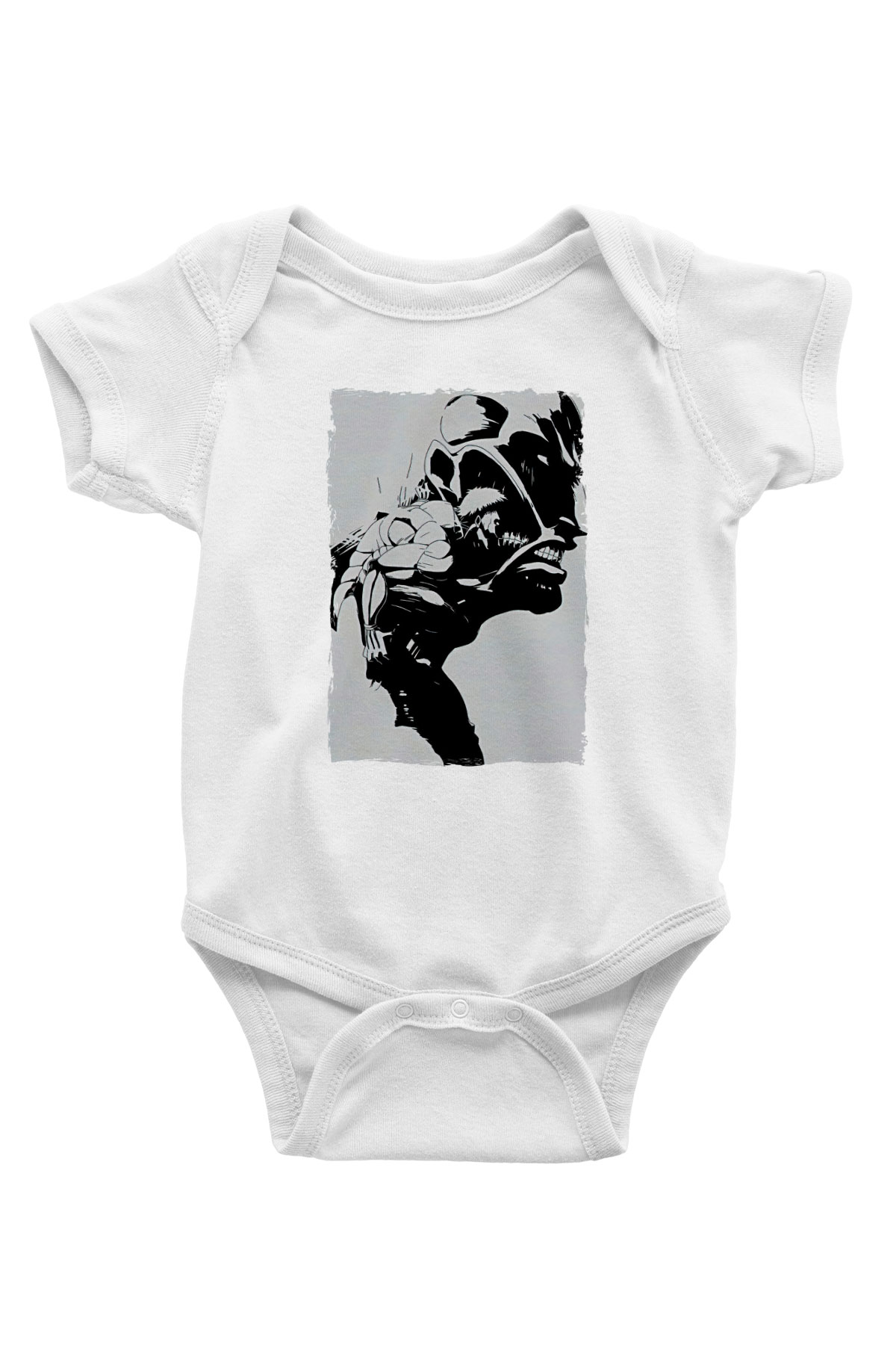 Attack On Titan Baskılı Beyaz Unisex Bebek Body - Zıbın