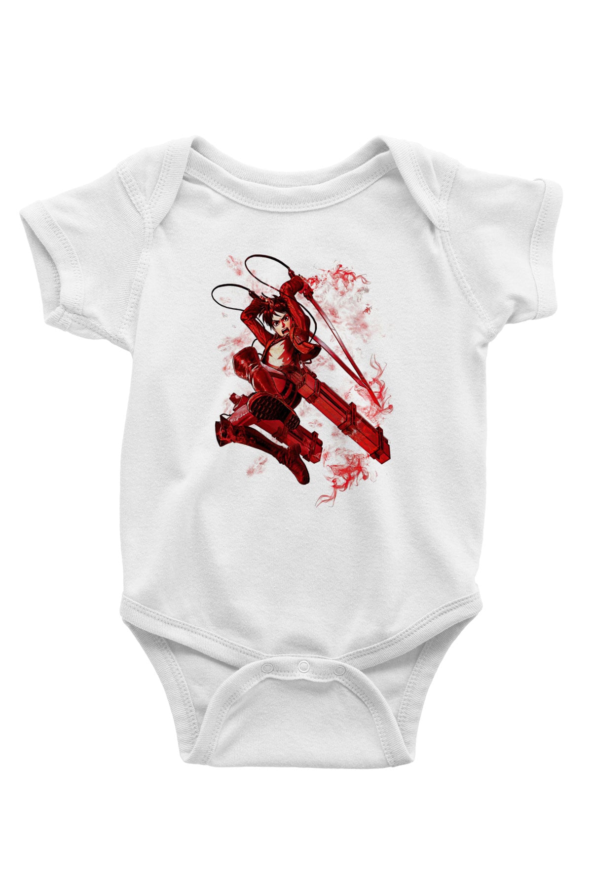 Attack On Titan Baskılı Beyaz Unisex Bebek Body - Zıbın