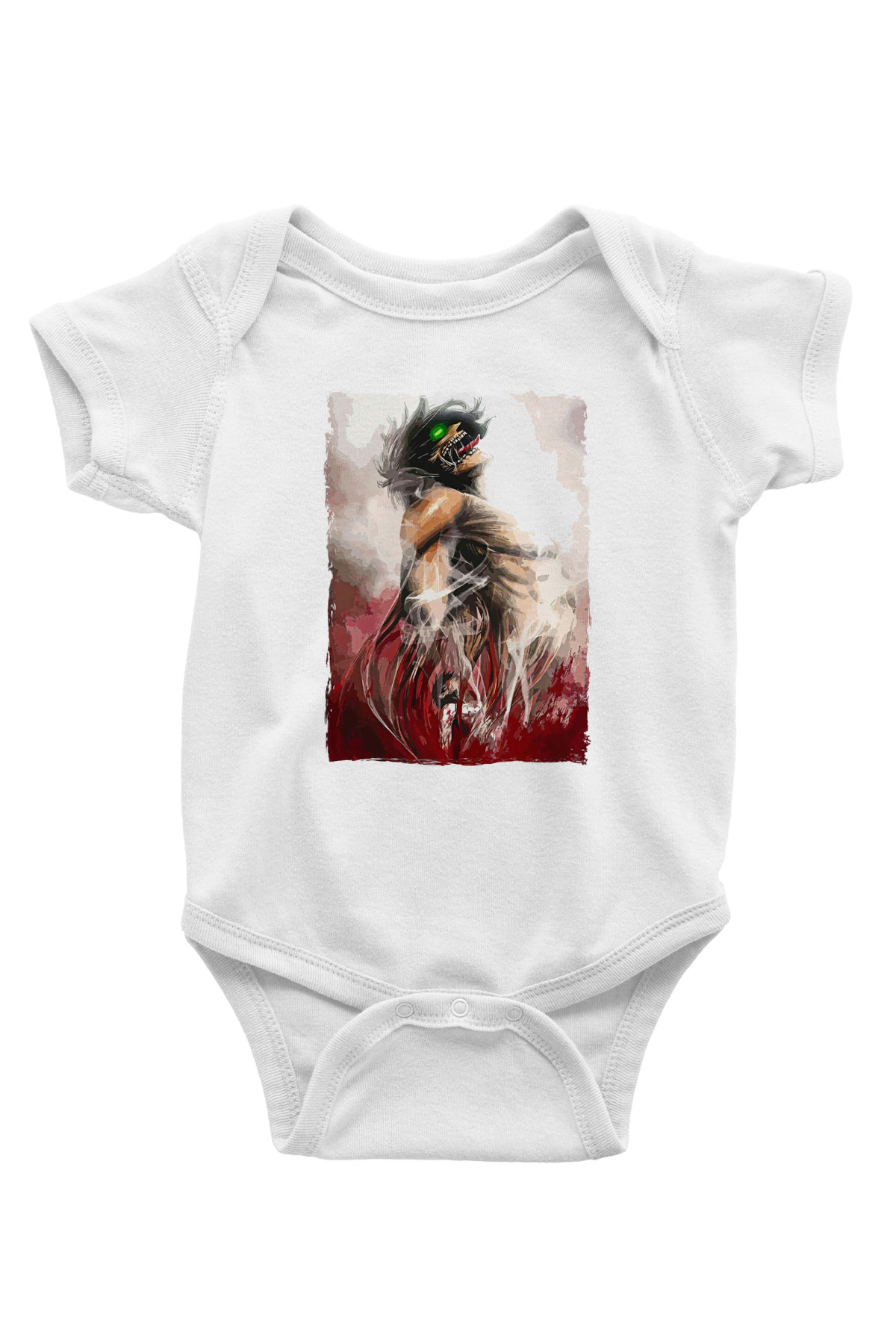 Attack On Titan Baskılı Beyaz Unisex Bebek Body - Zıbın