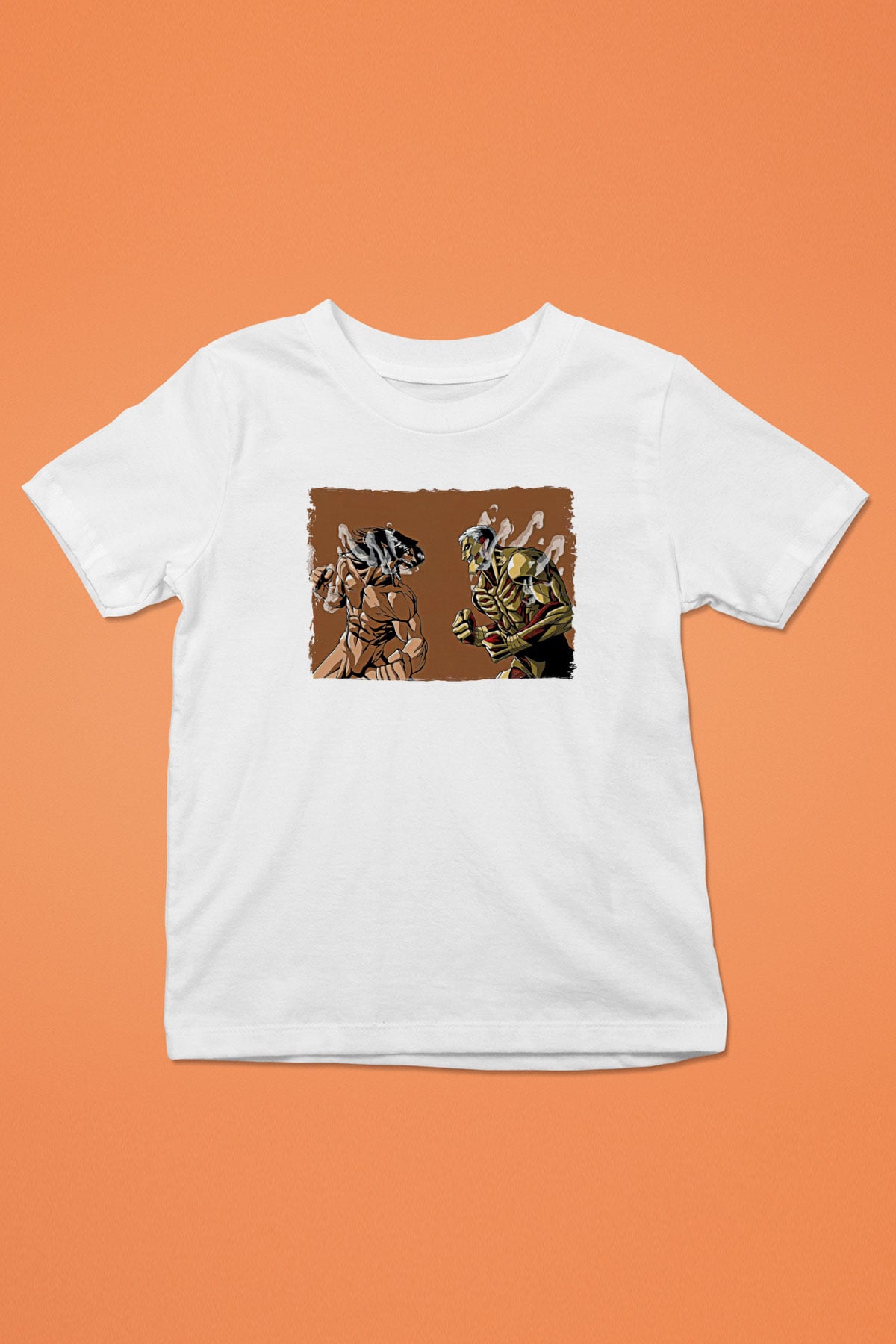 Attack On Titan Baskılı Beyaz Unisex Beyaz Çocuk Tişört - Tshirt