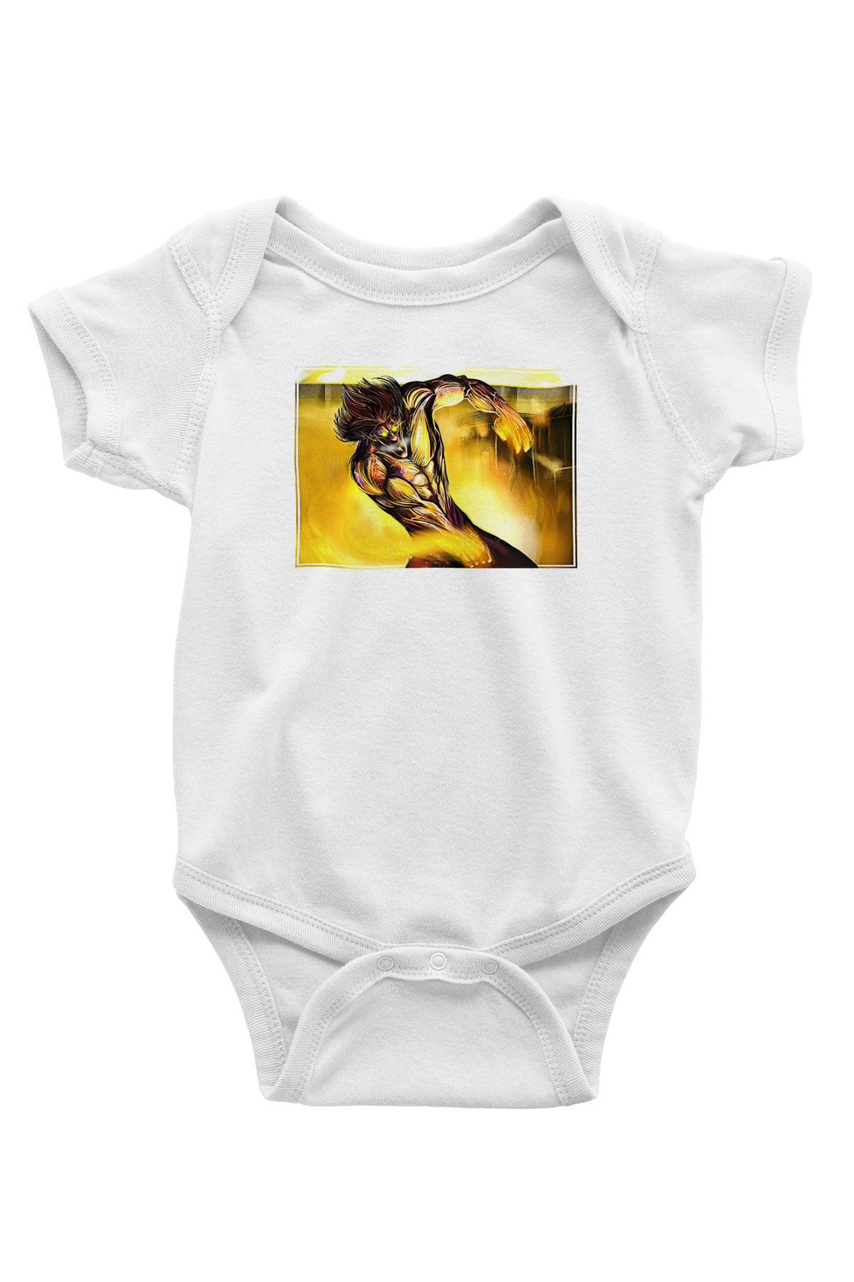 Attack On Titan Baskılı Beyaz Unisex Bebek Body - Zıbın