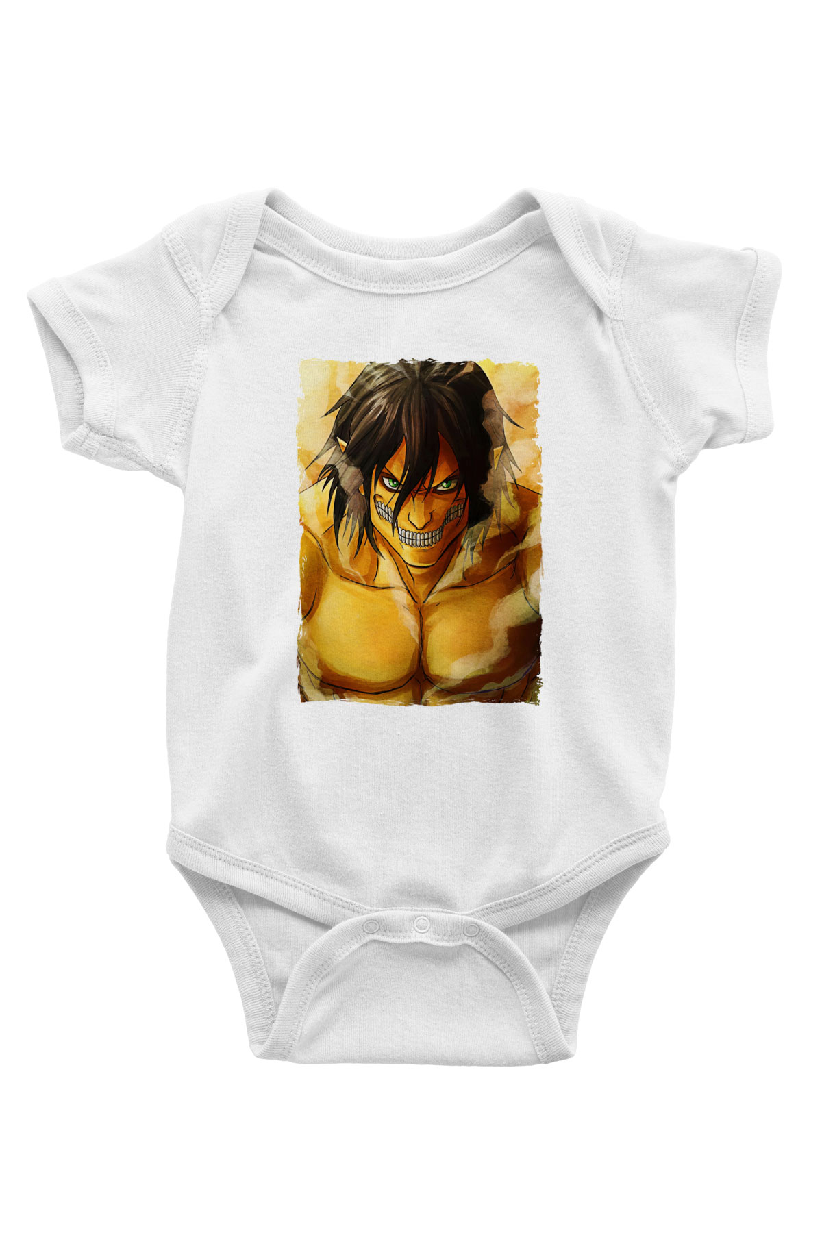 Attack On Titan Baskılı Beyaz Unisex Bebek Body - Zıbın